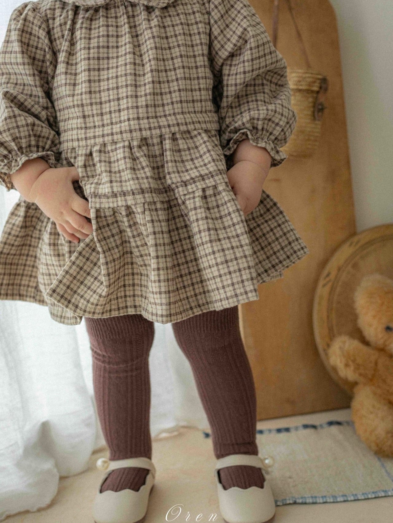 Brioche check rompers (unisex)