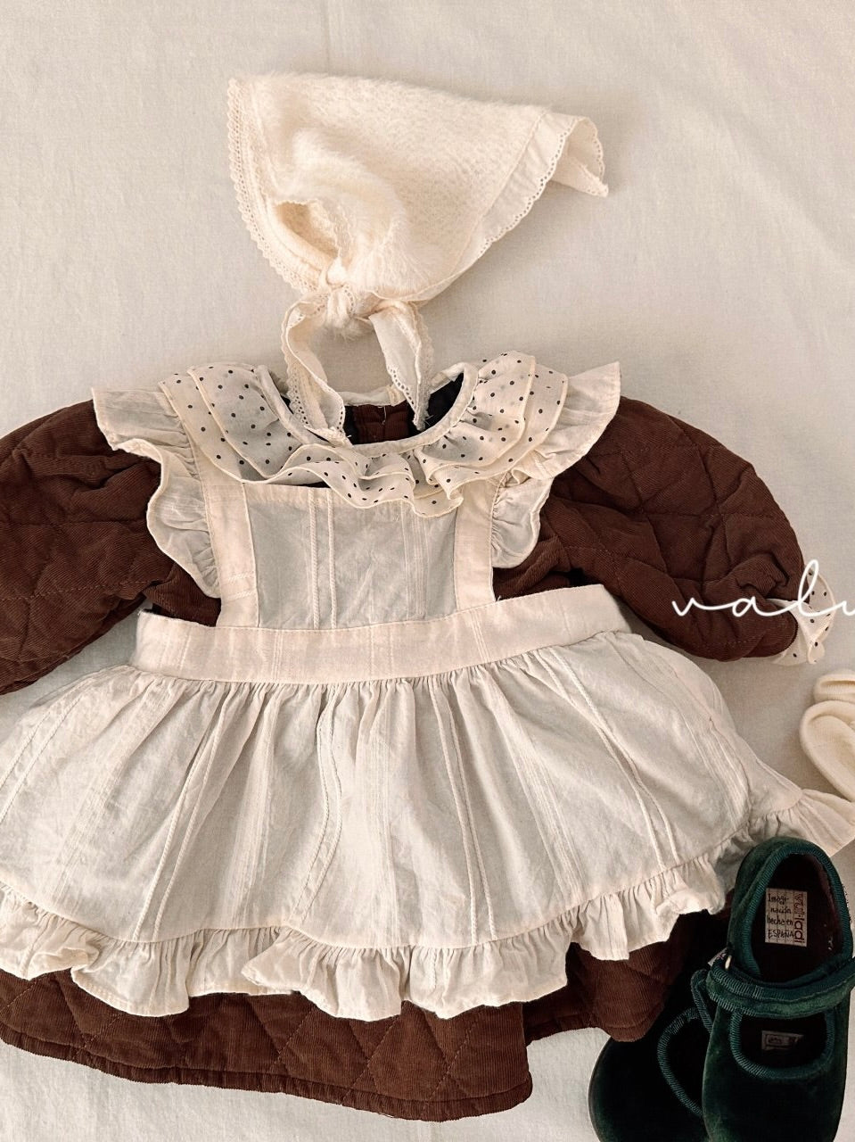 Dot collar quilted one piece (baby)