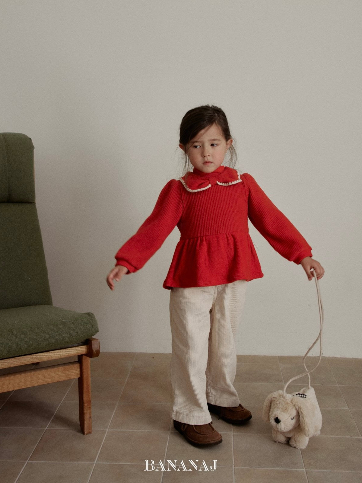 Ribbon waffle collar T