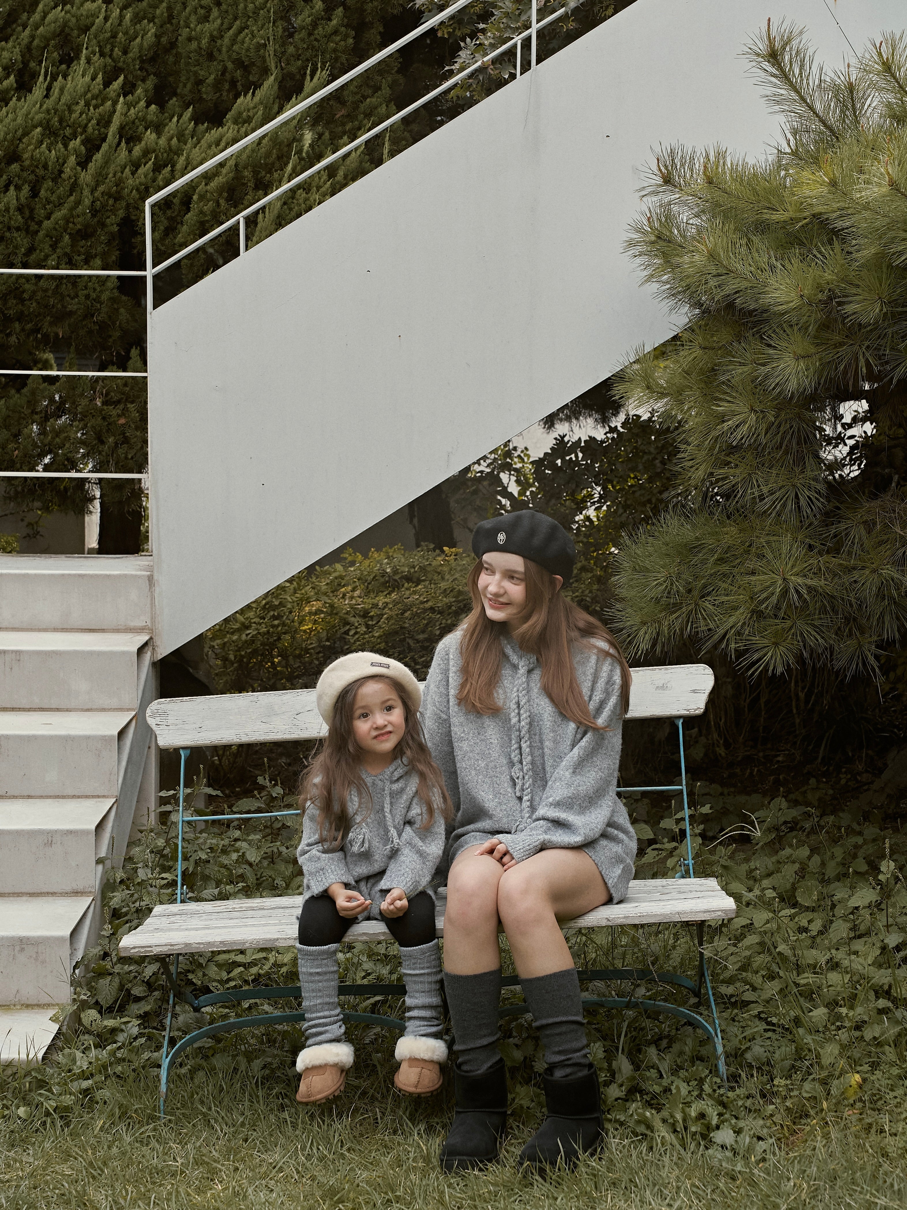 Knit hoodie set (kids and adult)