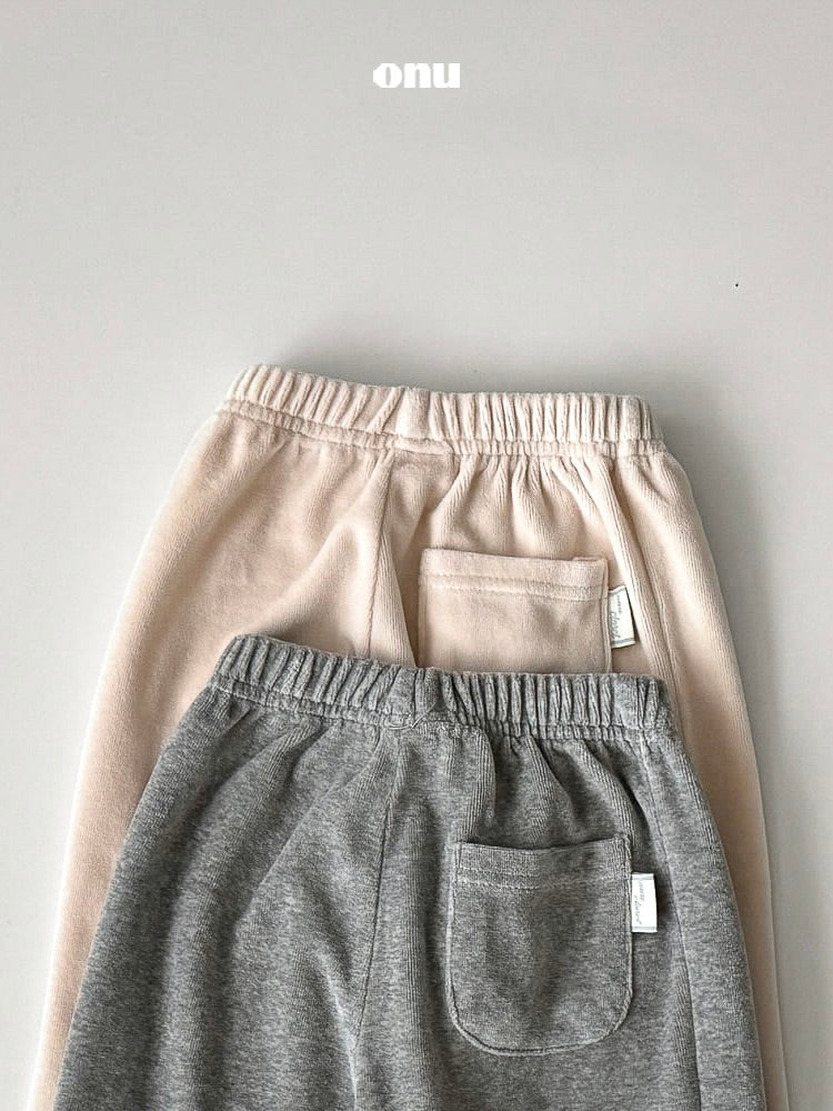 Velour pintuck pants