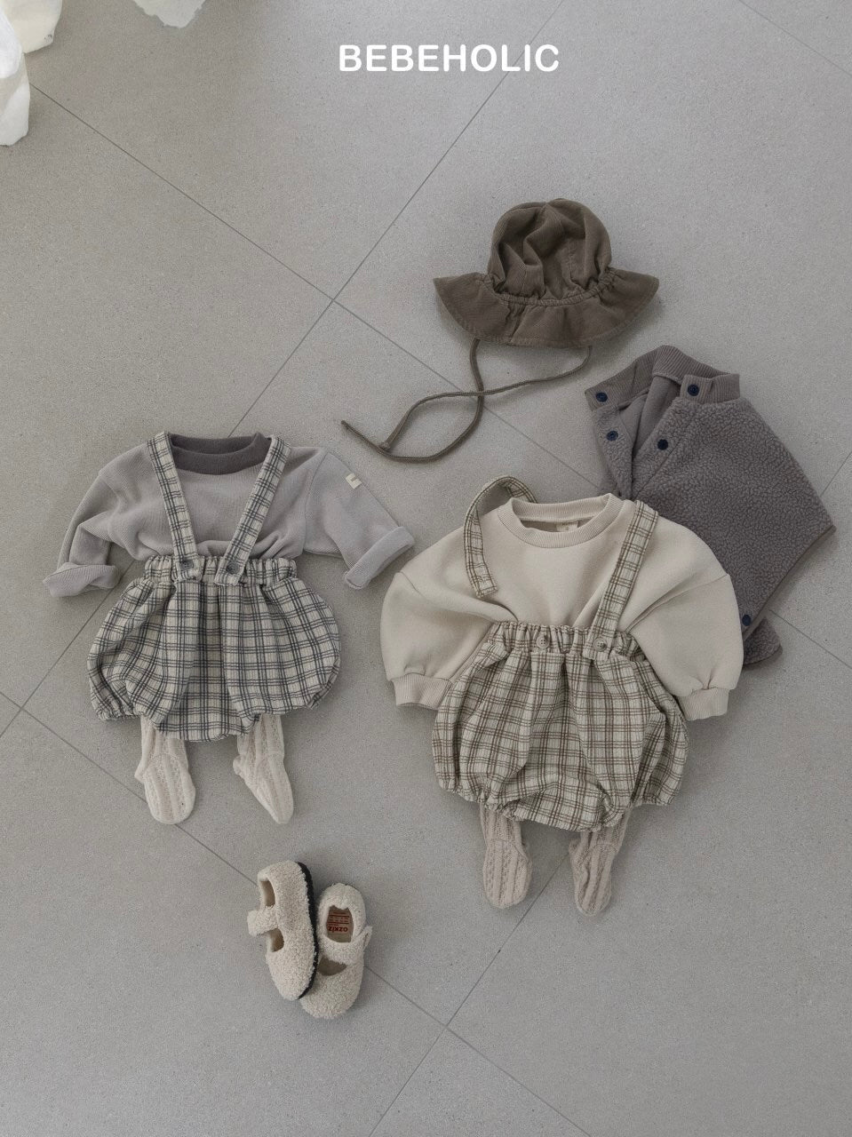 Soft check suspender bloomer