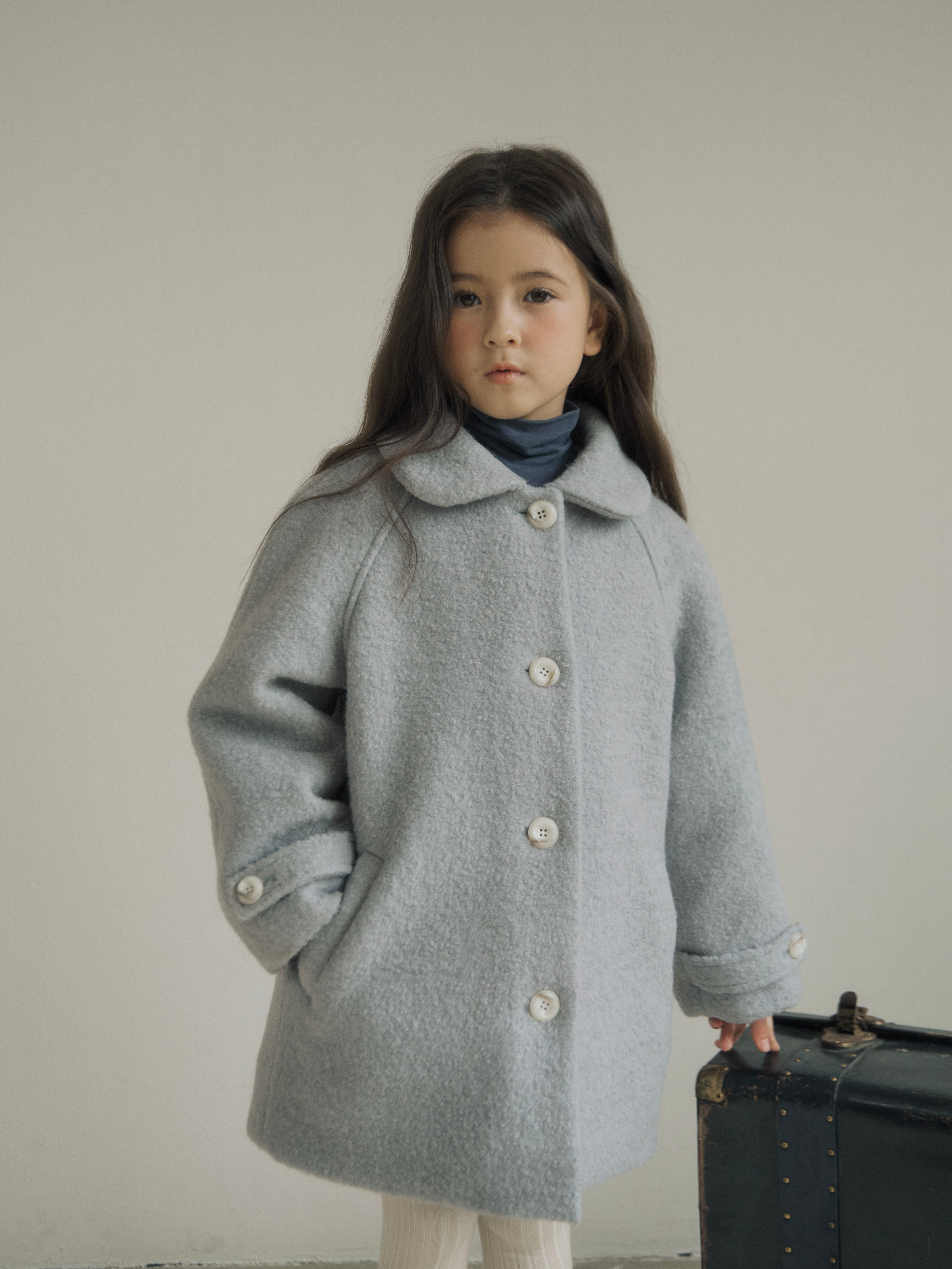 Noa wool coat (haze blue)