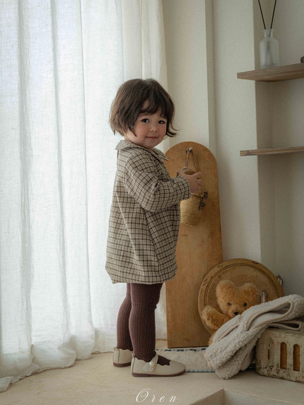 Brioche check rompers (unisex)