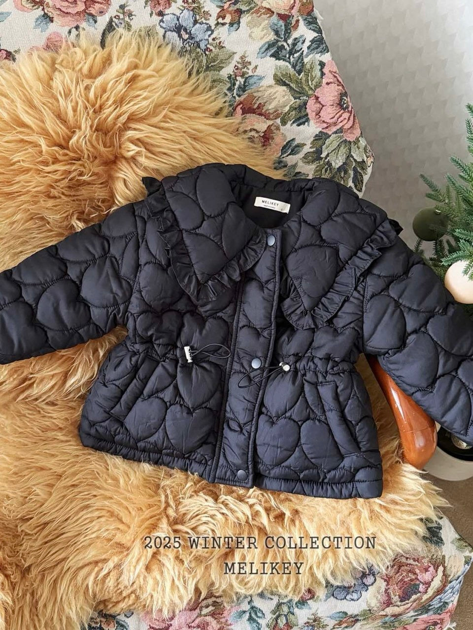 Heart quilted padding jacket