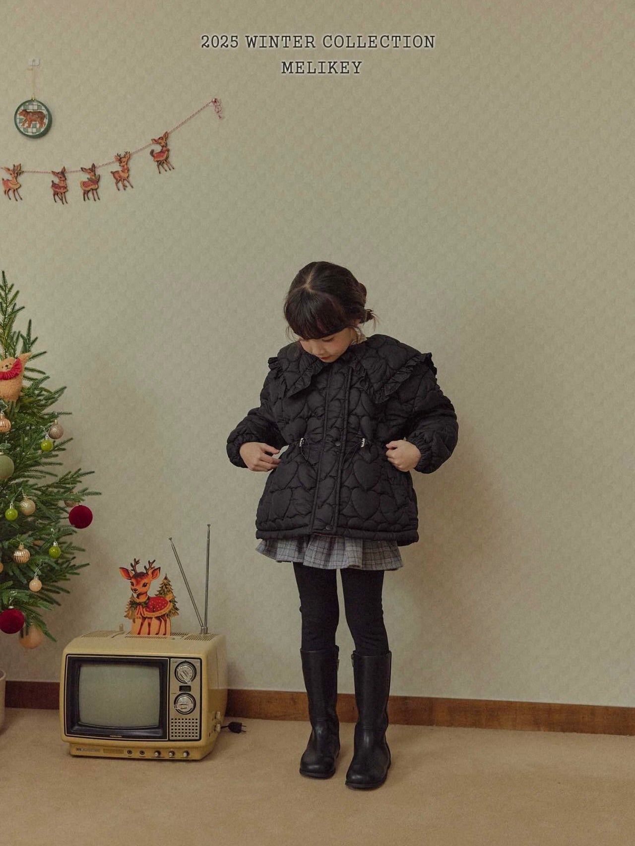 Heart quilted padding jacket