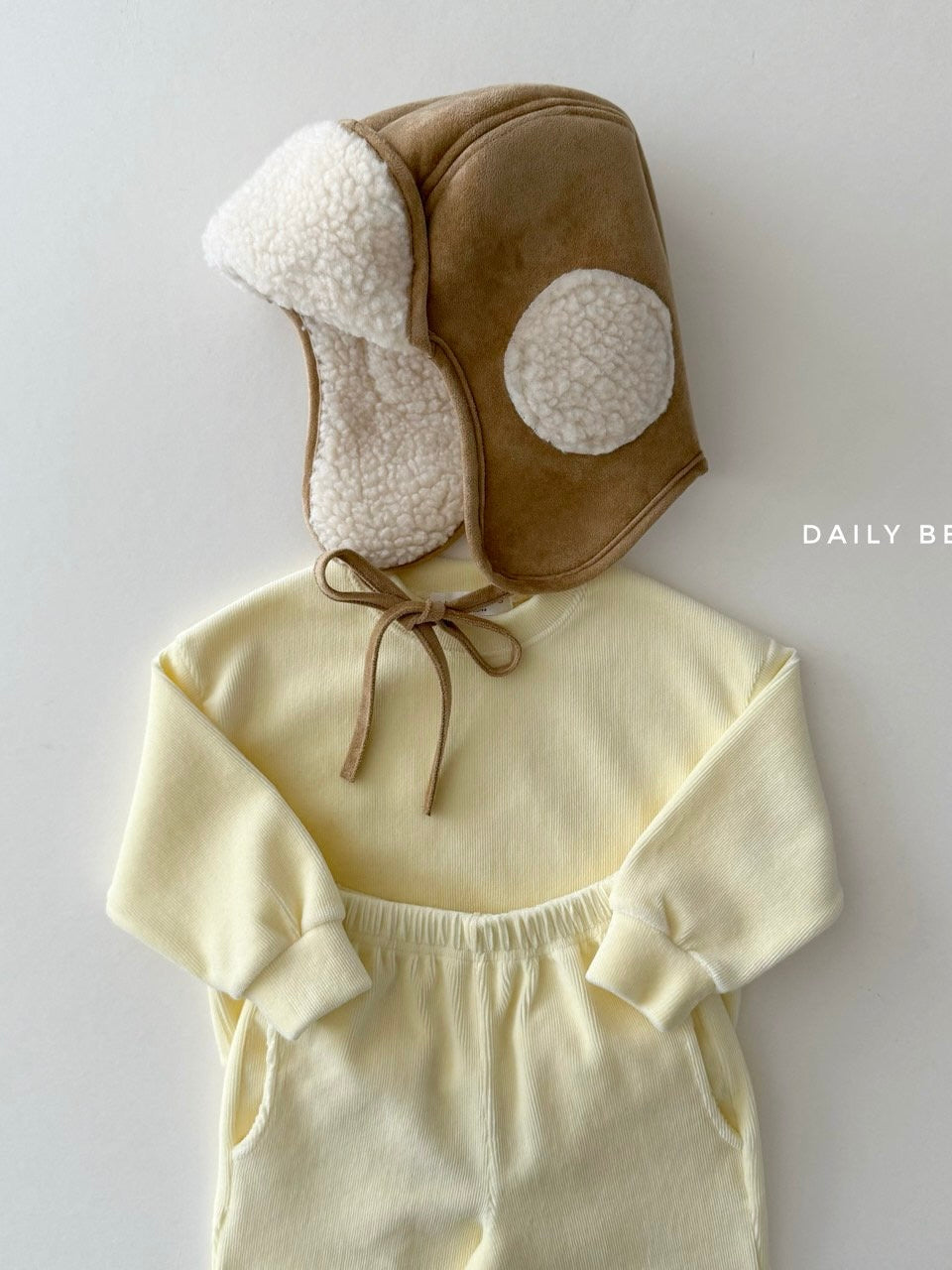 Shearling winter hat