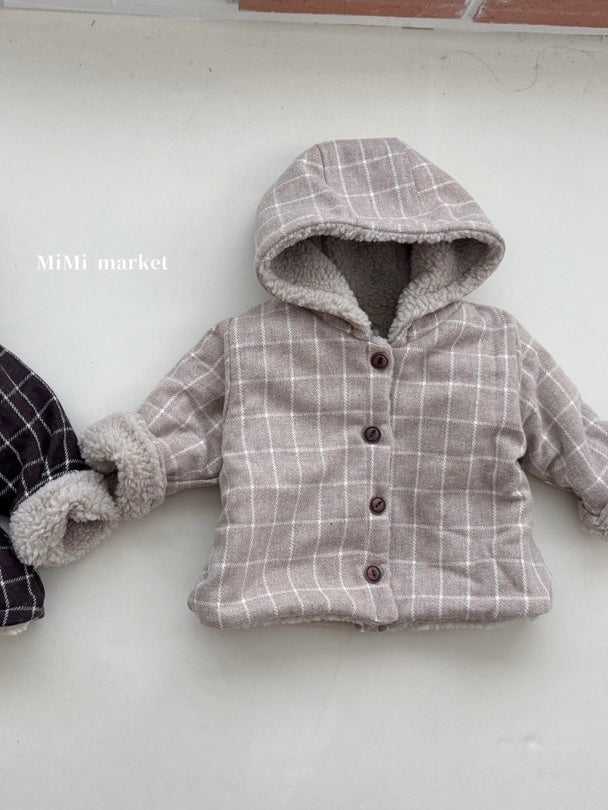 Check teddy jacket