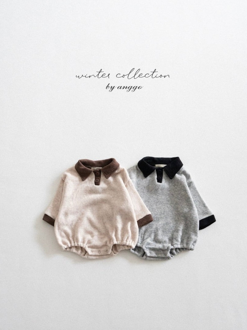 Choco chip collar romper (baby)