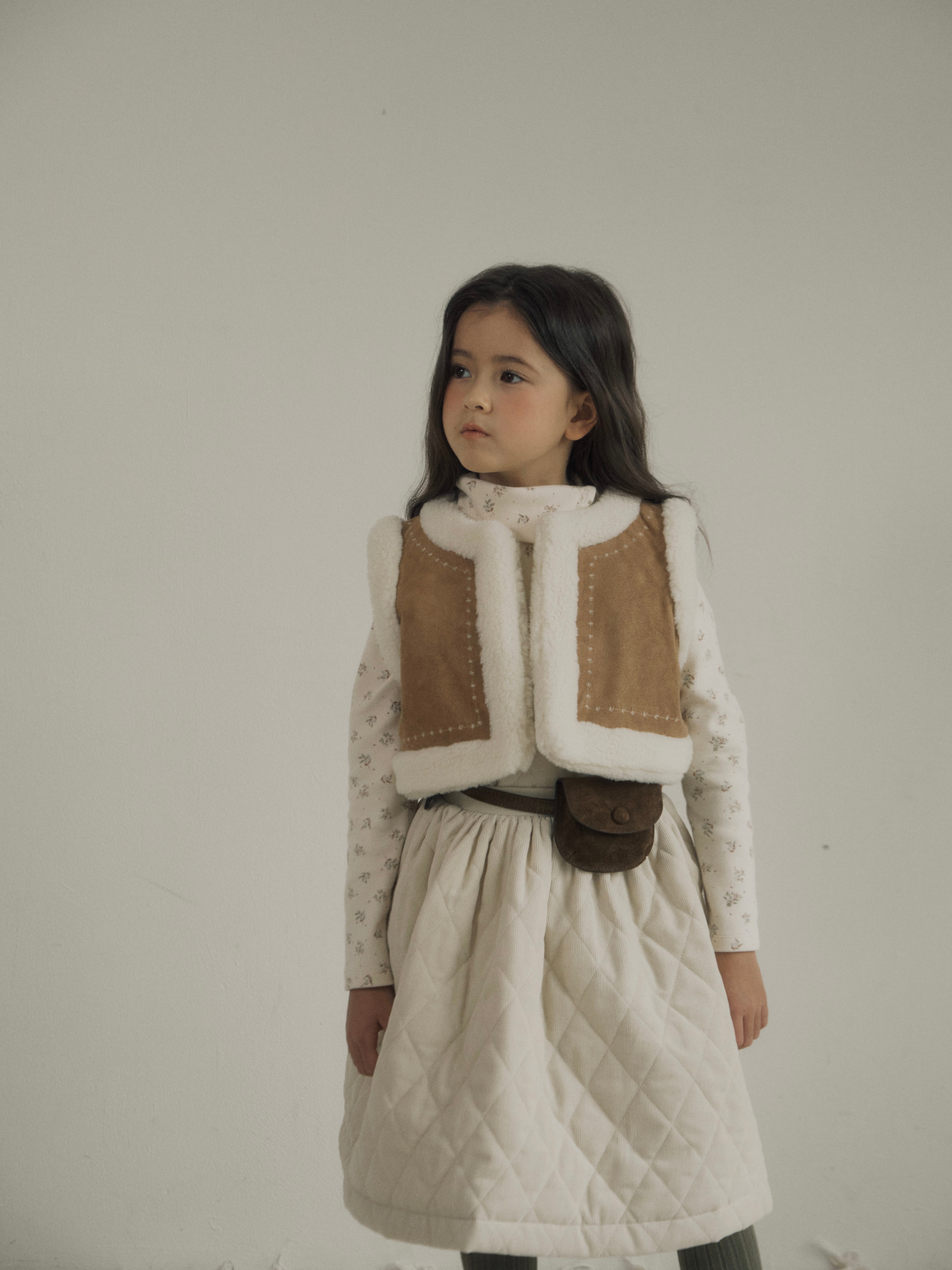 Suede reversible fur vest