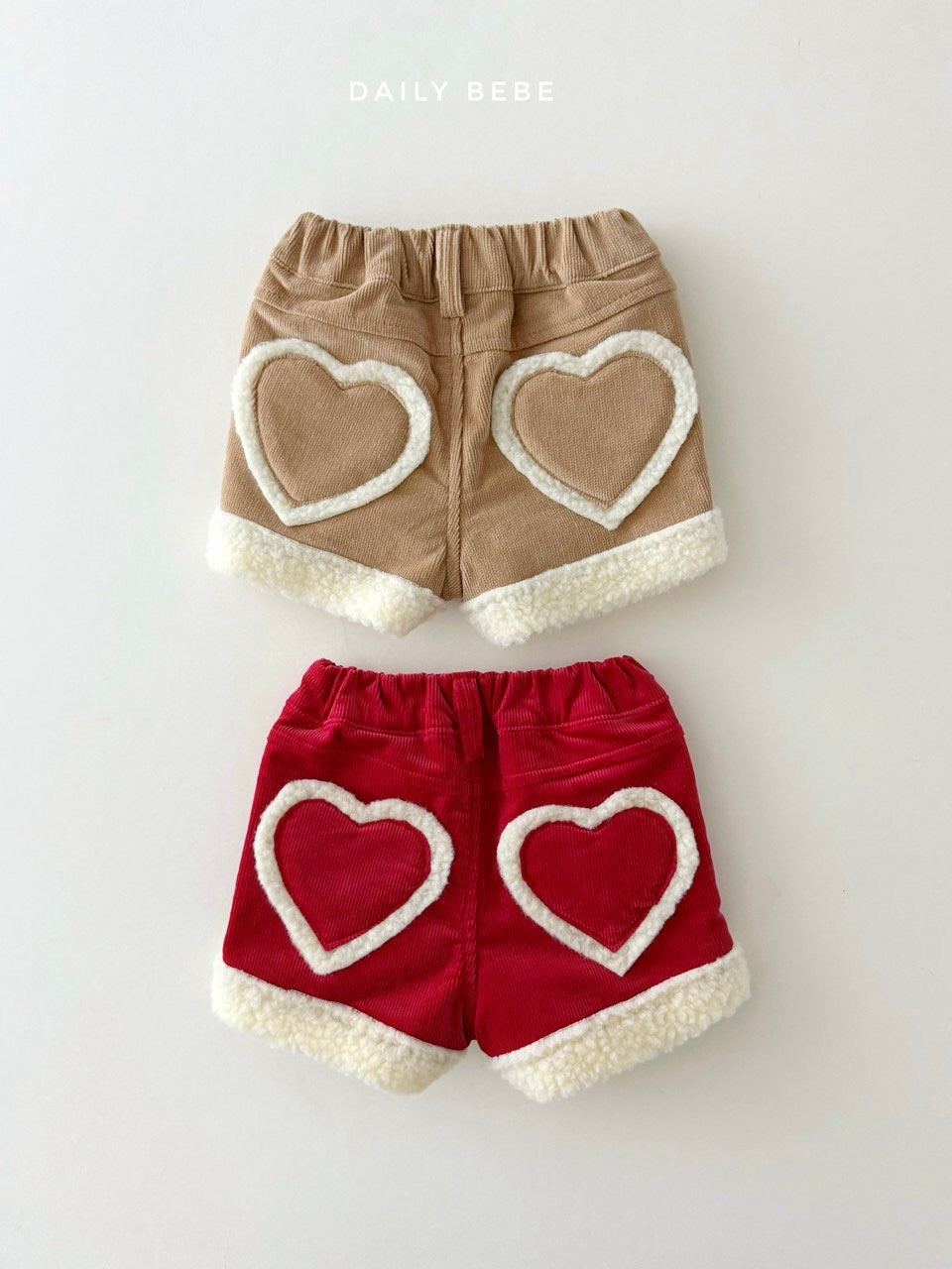 Fluffy heart shorts