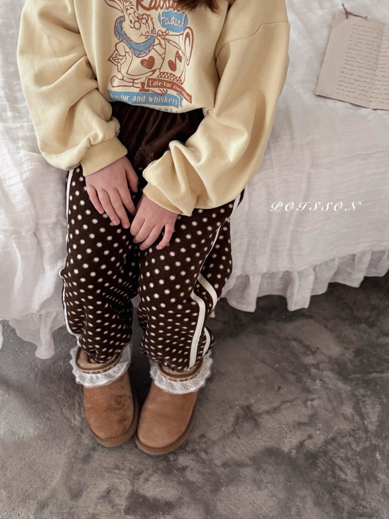 Dot fleece jogger pants