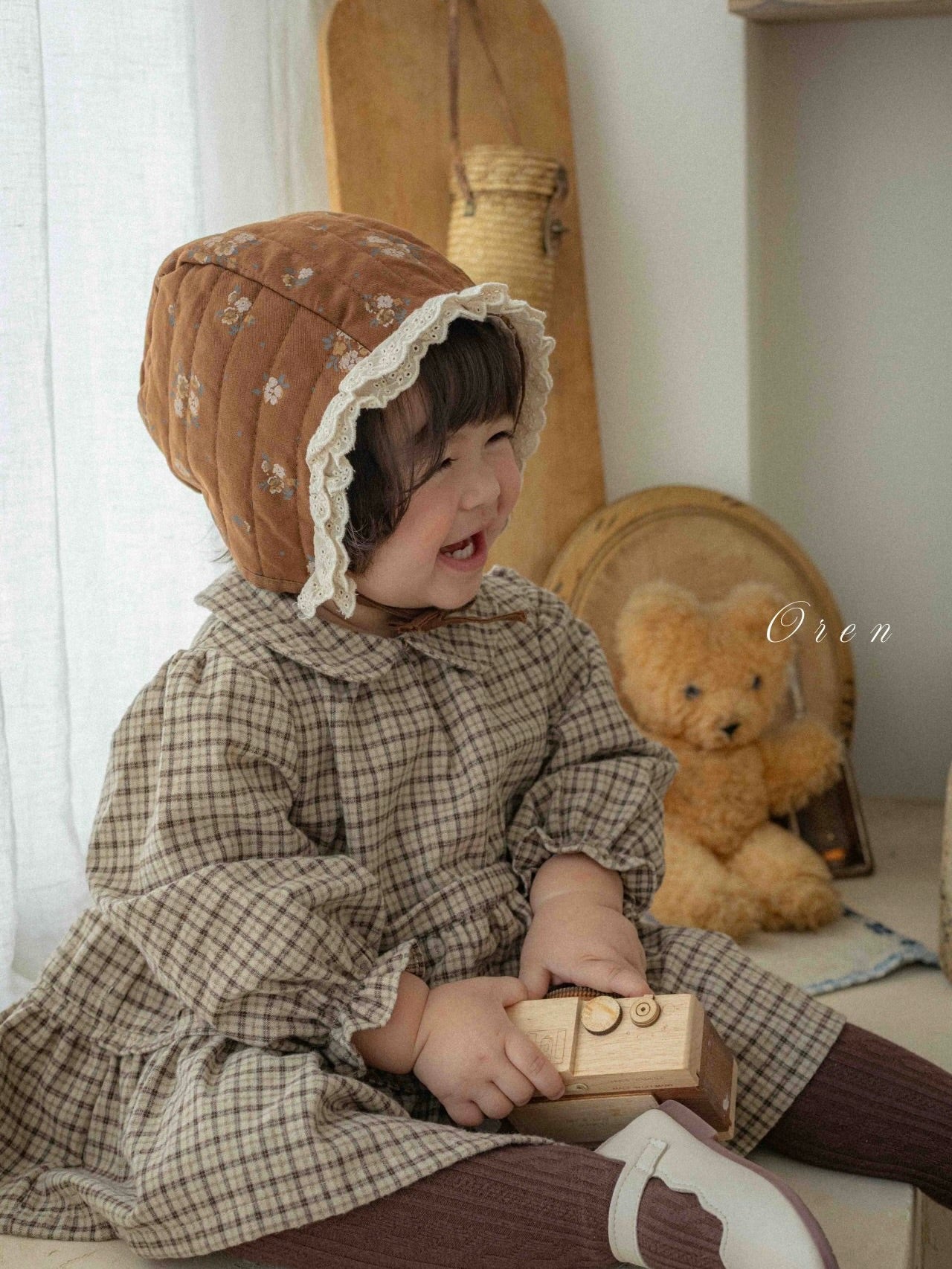 Brioche check rompers (unisex)