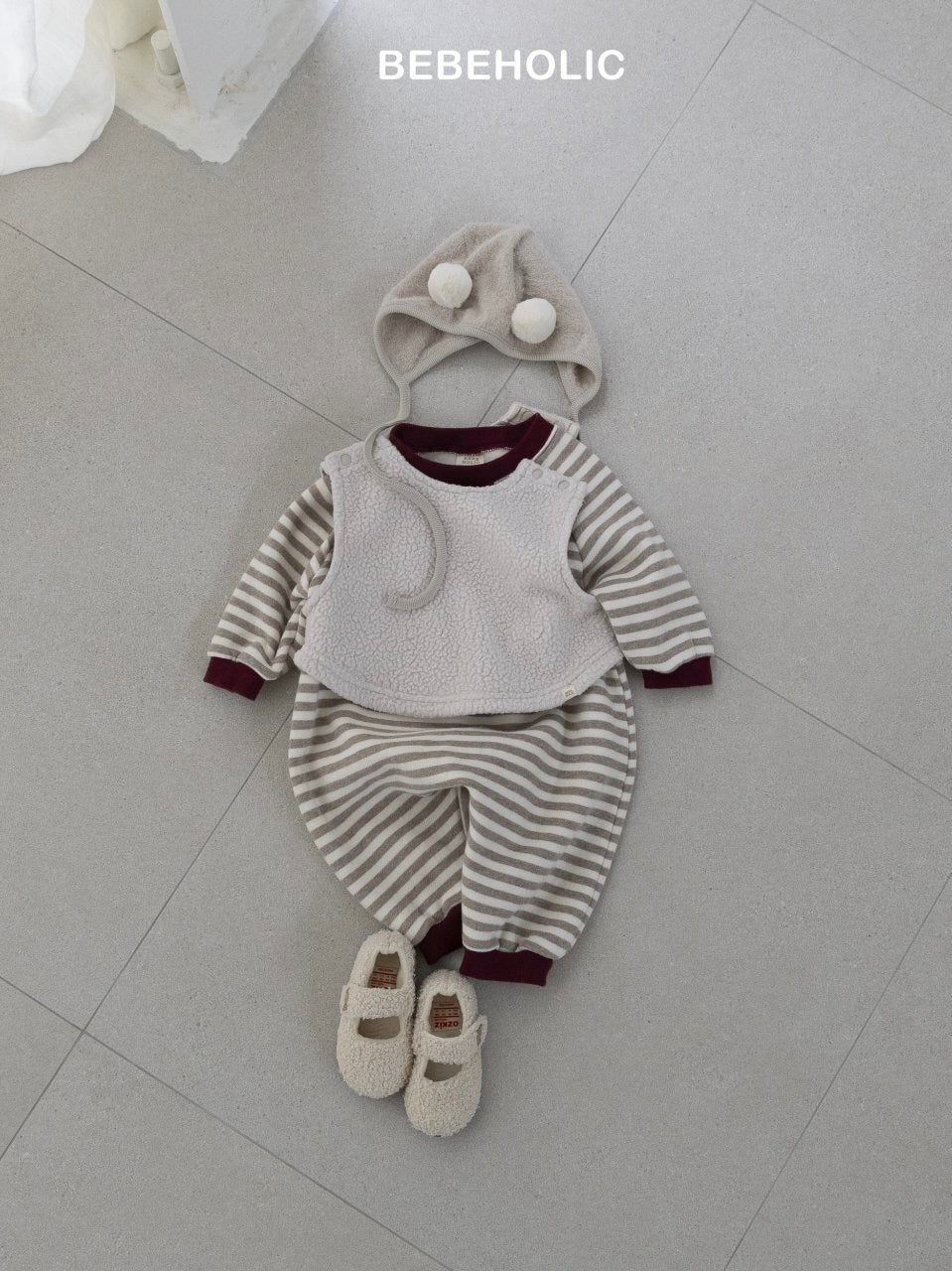 Papillon stripe rompers