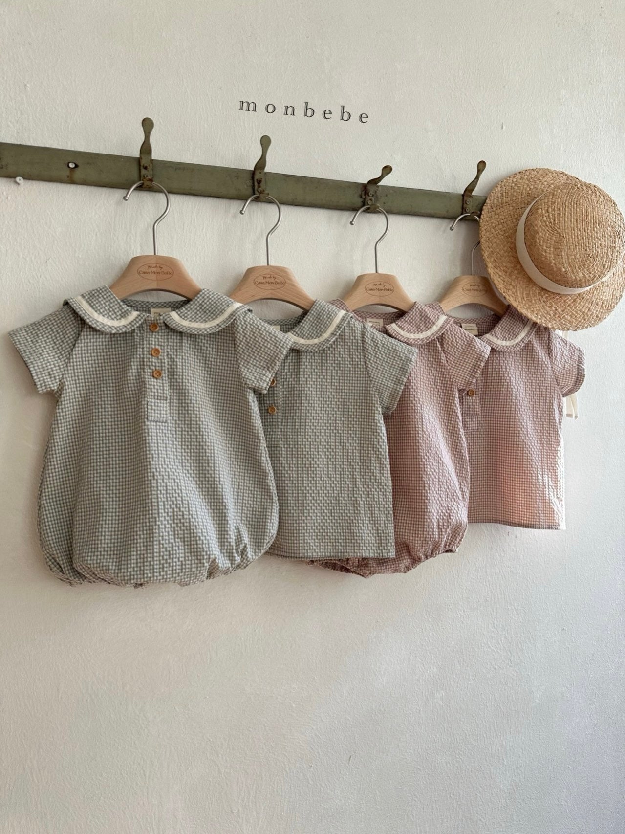 Checked sailor rompers