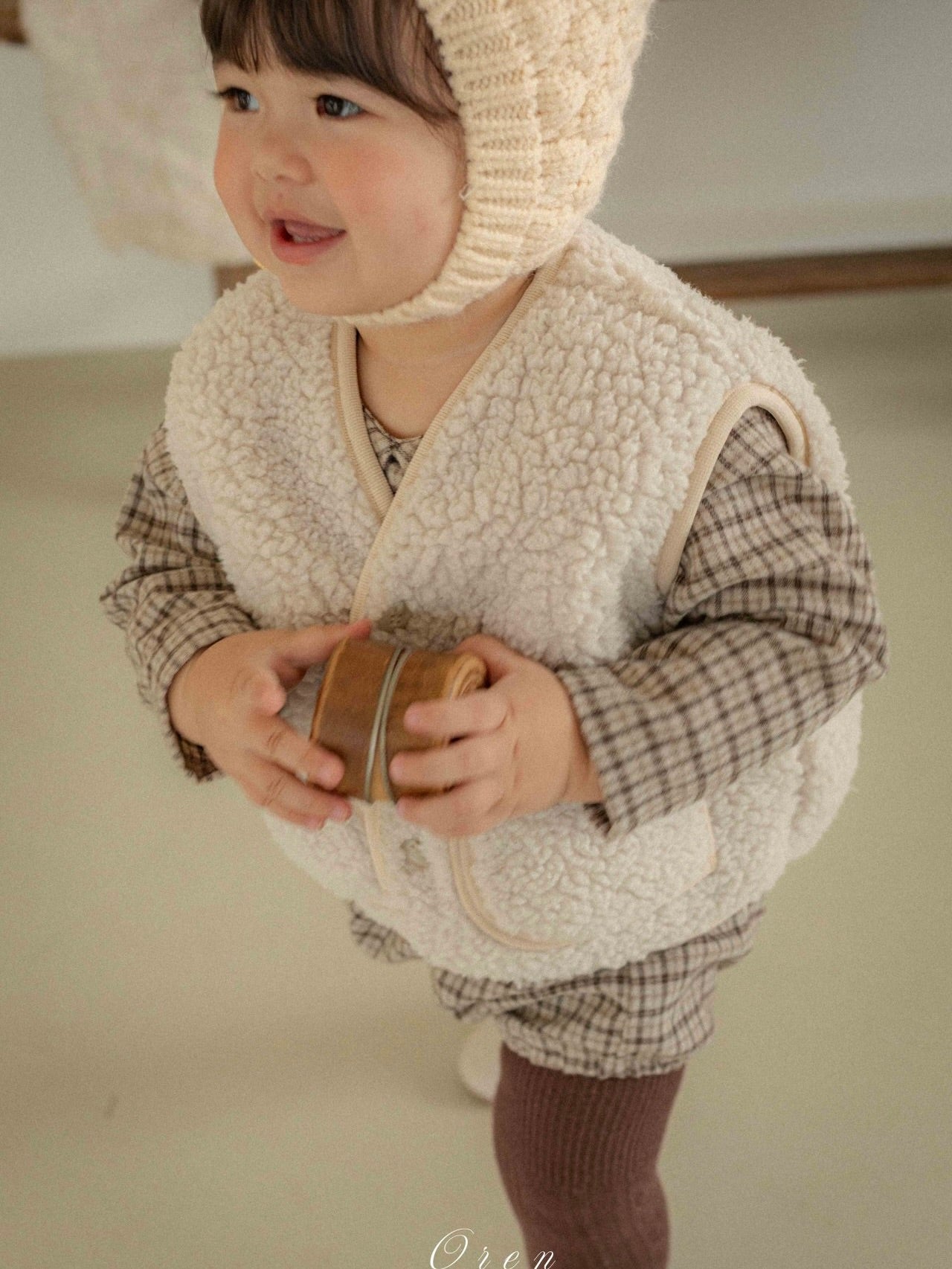 Brioche check rompers (unisex)