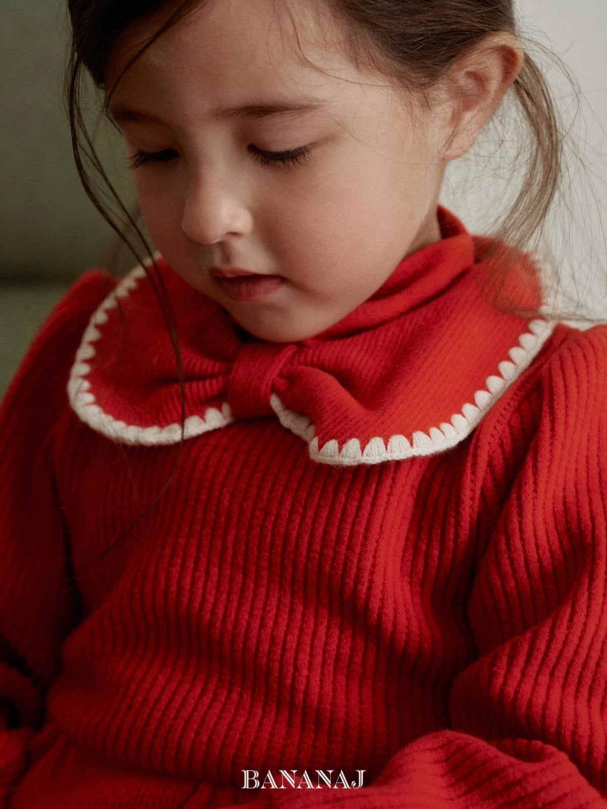 Ribbon waffle collar T