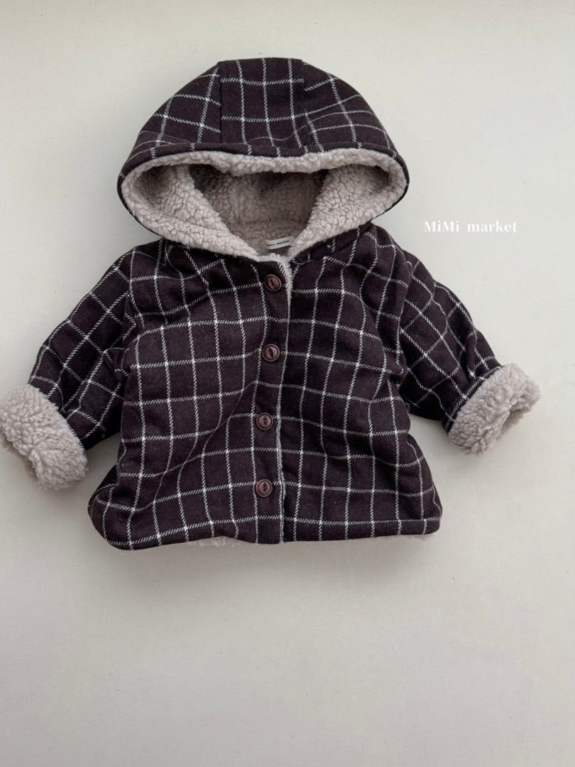 Check teddy jacket