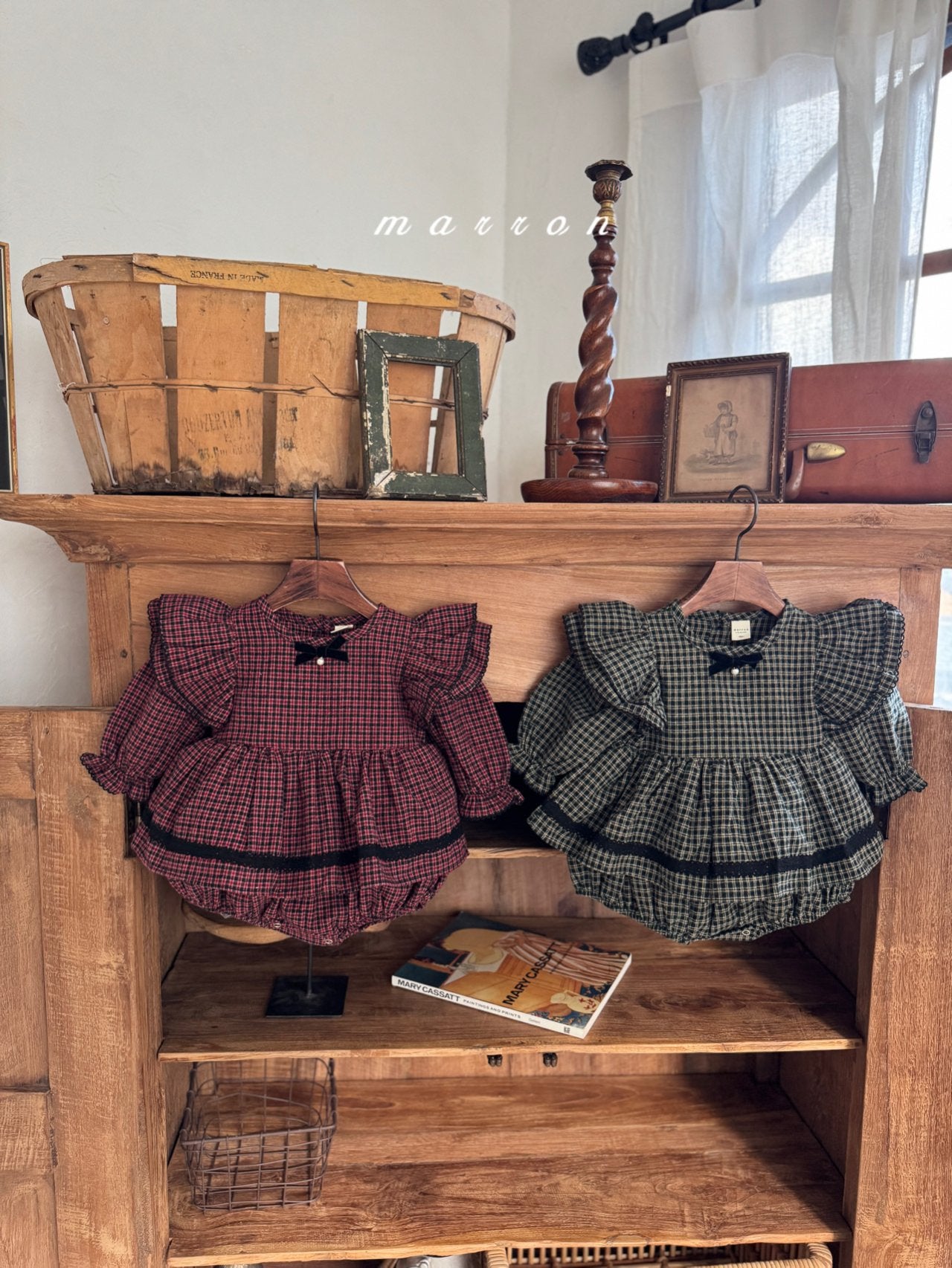 Winter check rompers