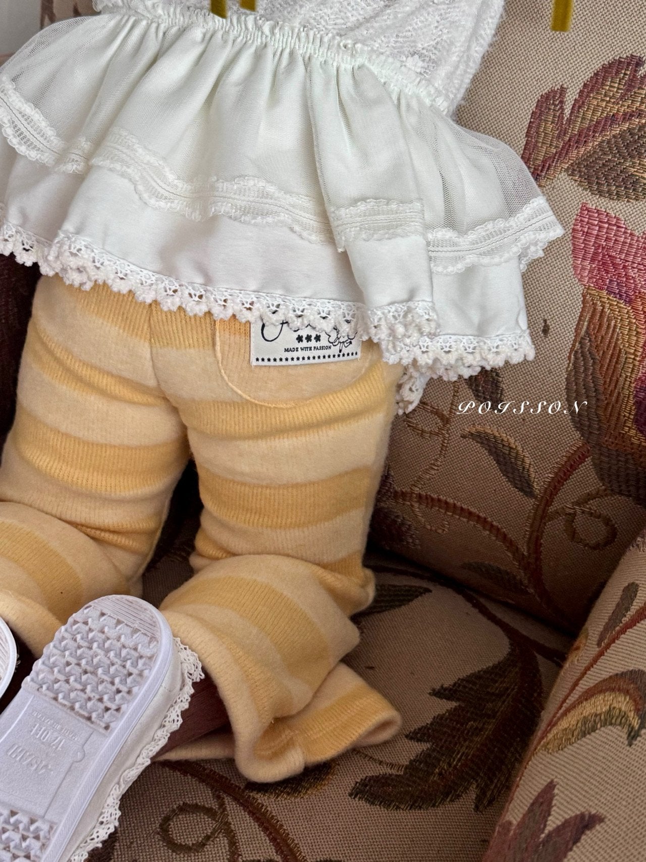 Striped bootcut pants