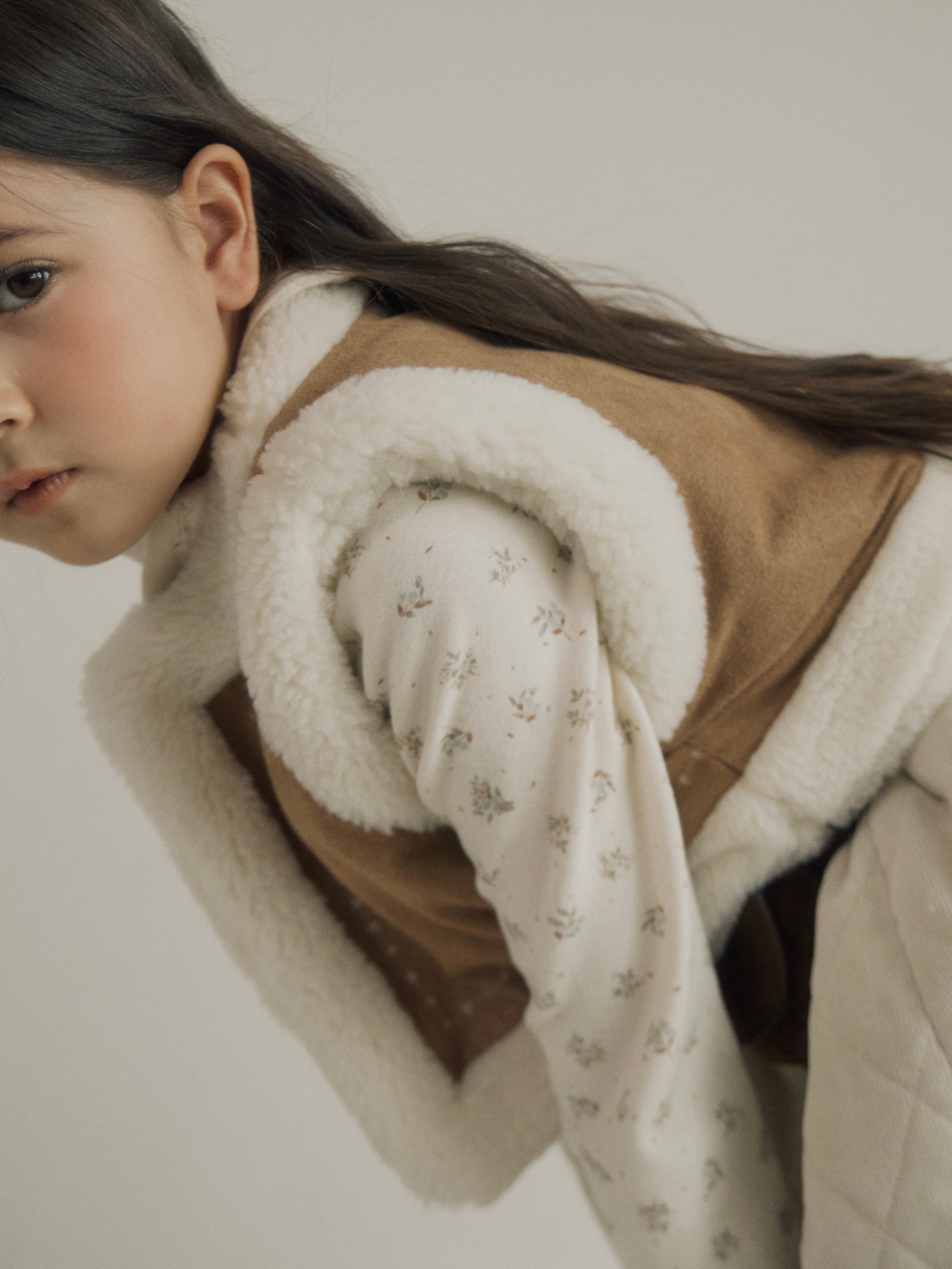 Suede reversible fur vest