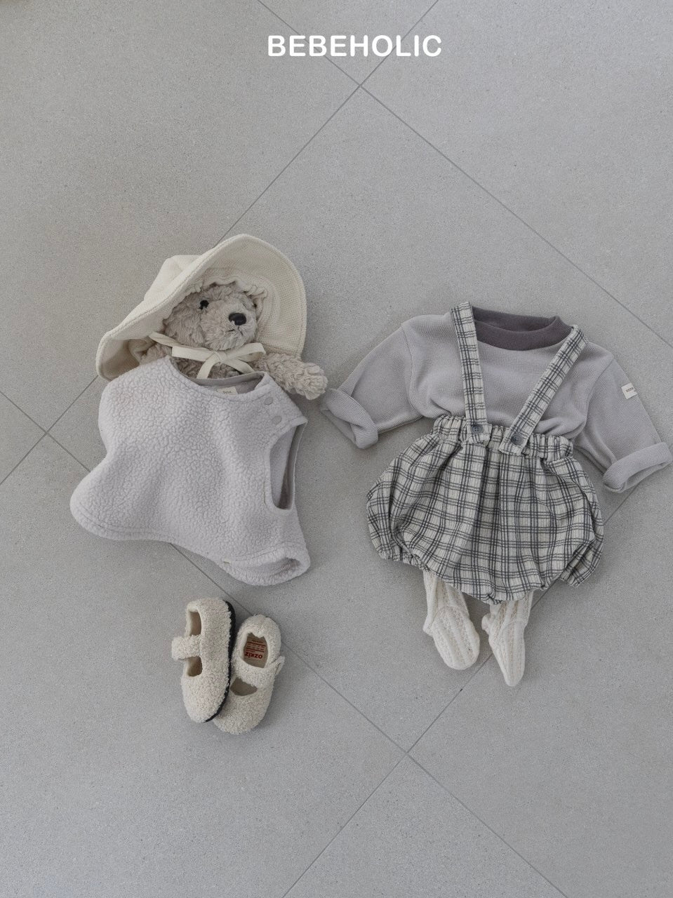 Soft check suspender bloomer