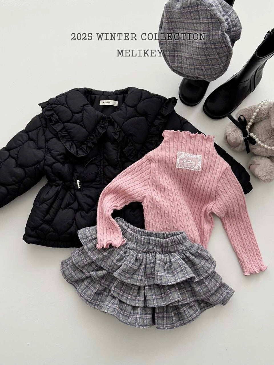 Heart quilted padding jacket