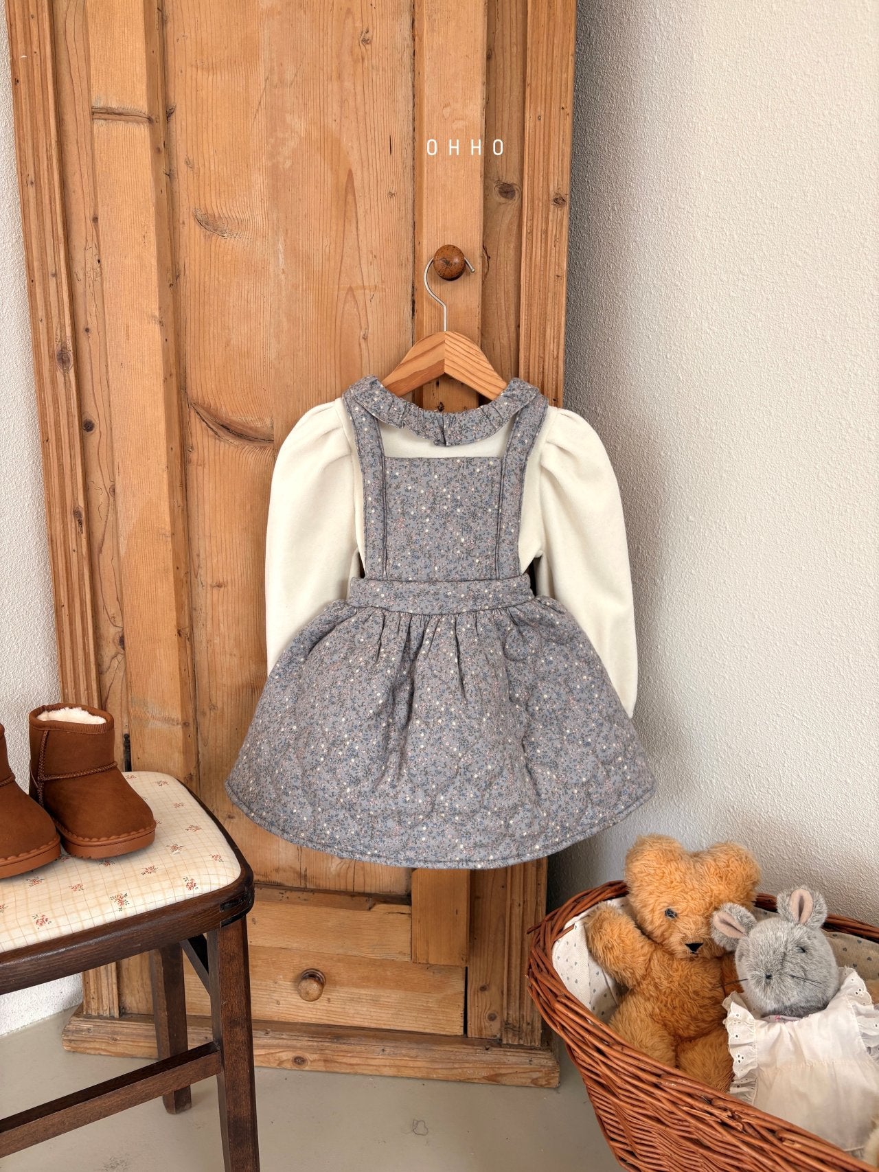 Floral quilted overall skirt