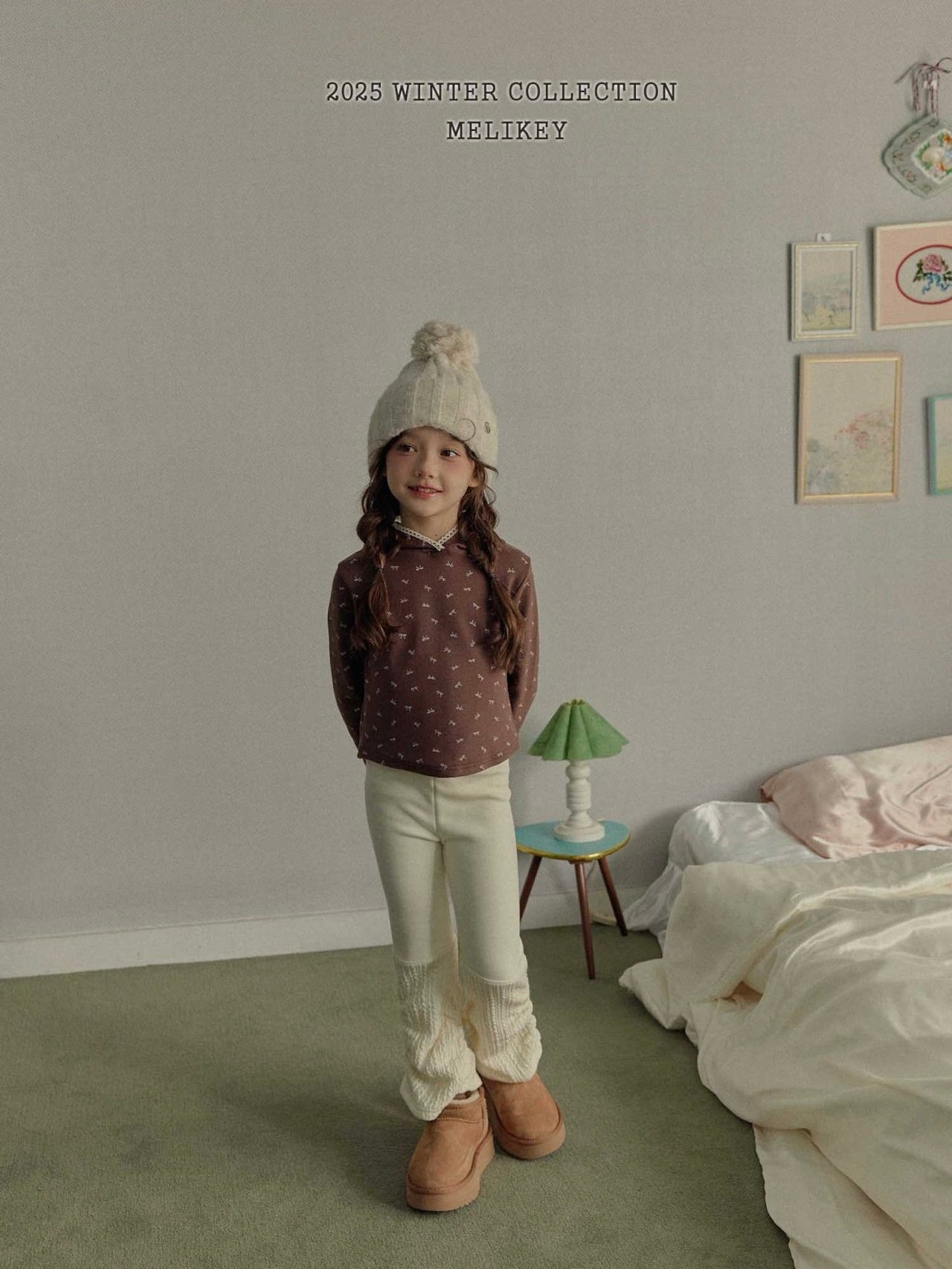 Wide ribbed shirring leggings