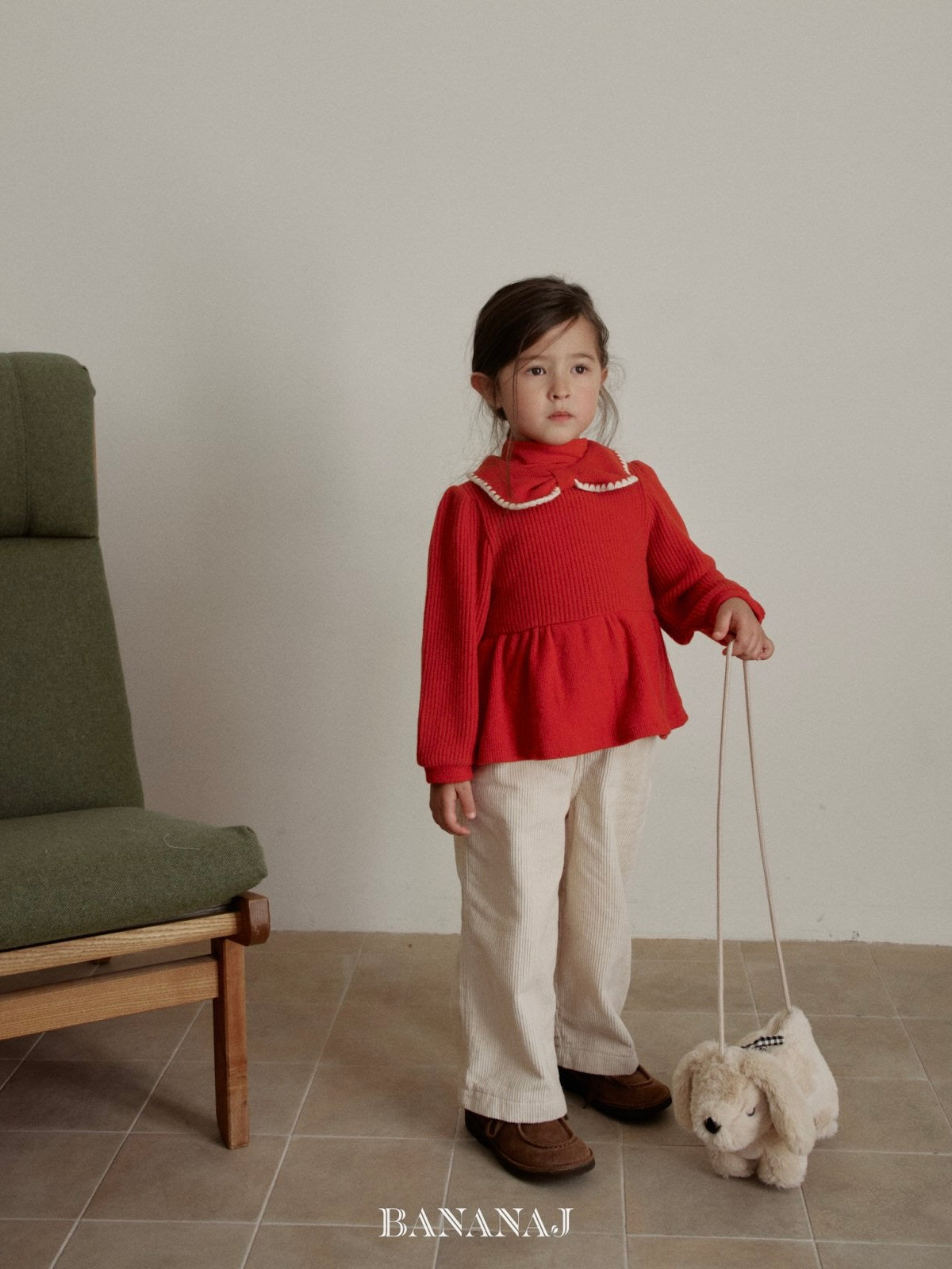 Ribbon waffle collar T