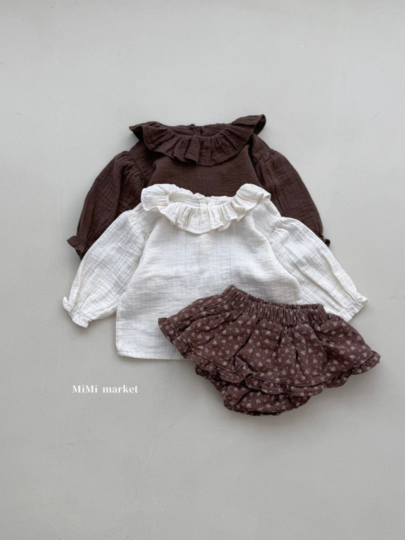 Nougat collar blouse