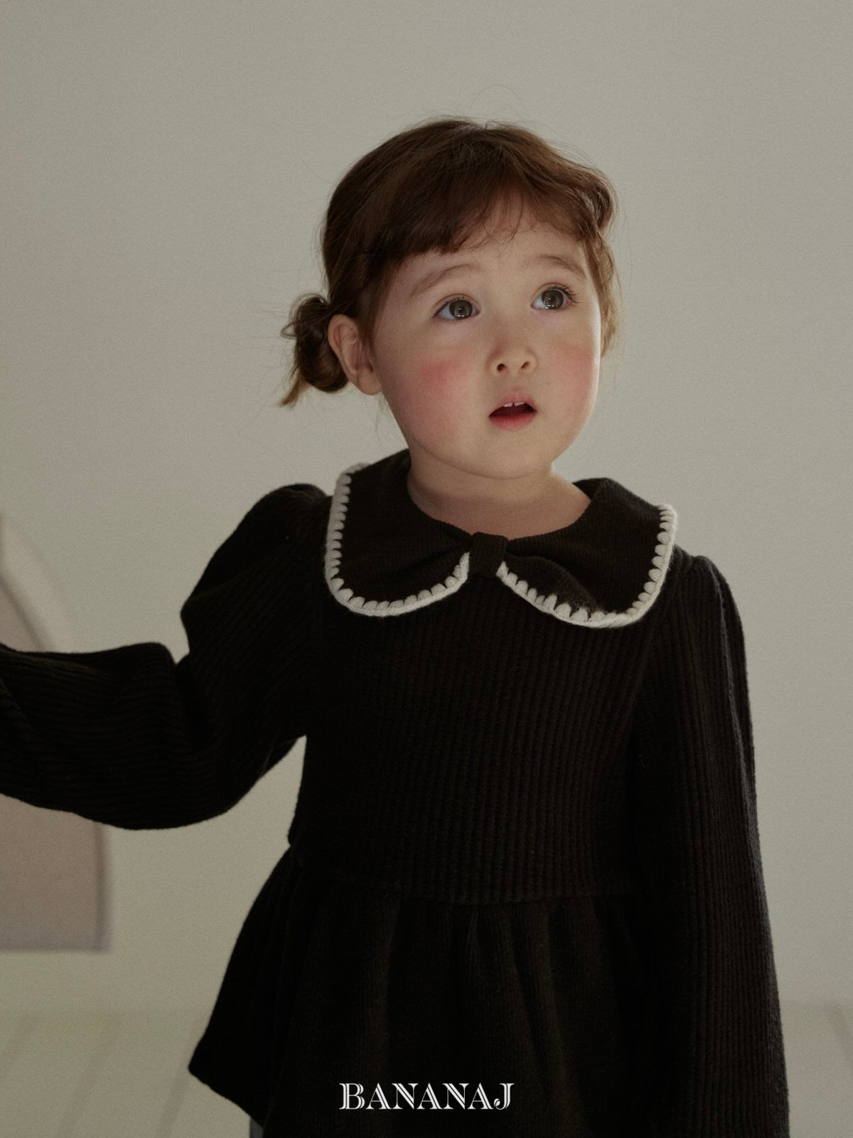 Ribbon waffle collar T