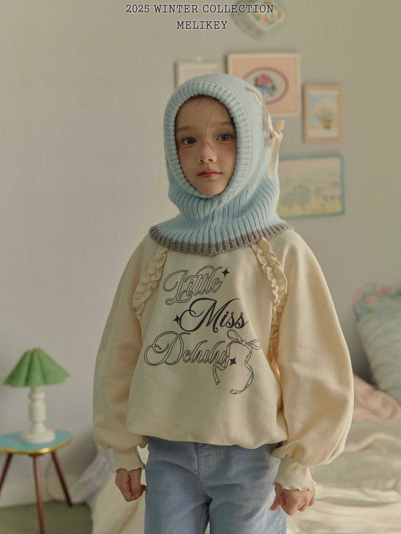 Bunny balaclava (with ribbon brooch)