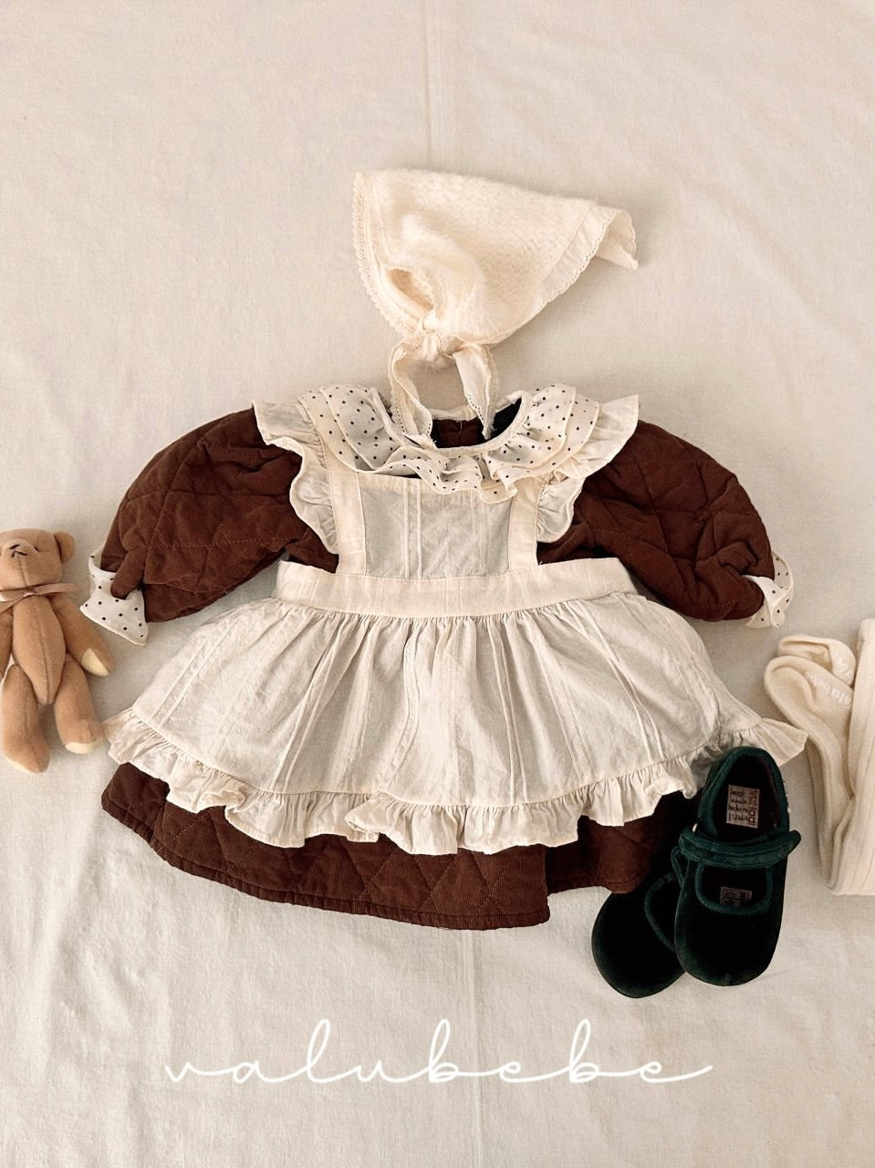 Dot collar quilted one piece (baby)