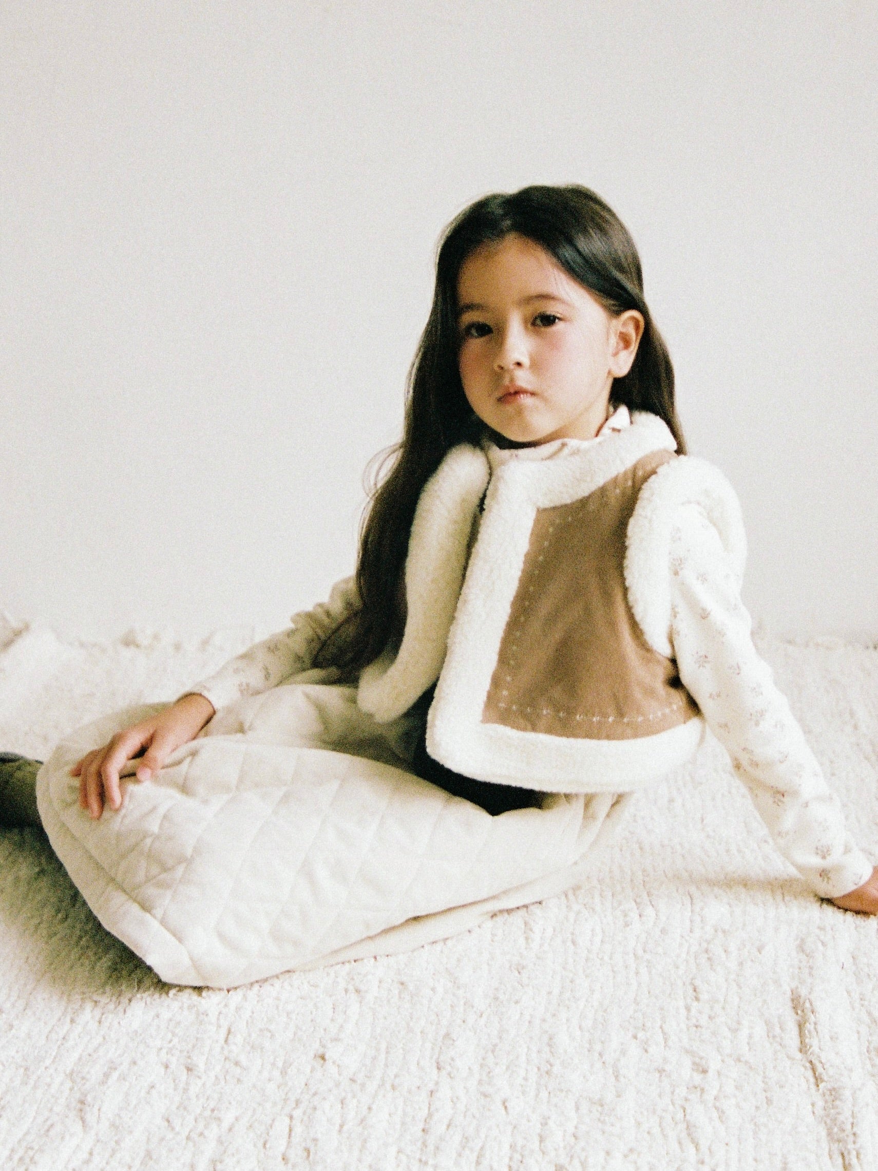 Suede reversible fur vest