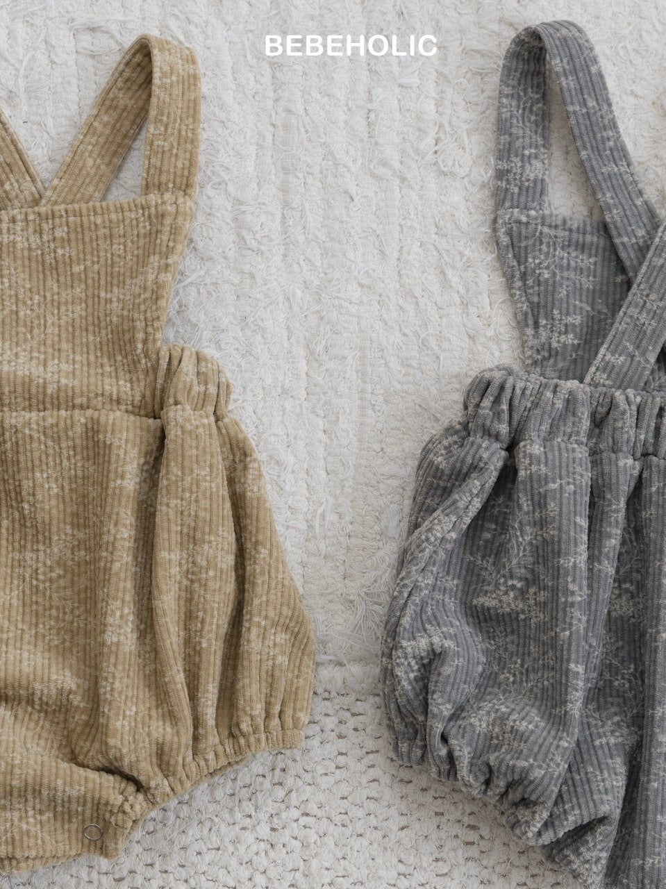 Caramel suspender rompers