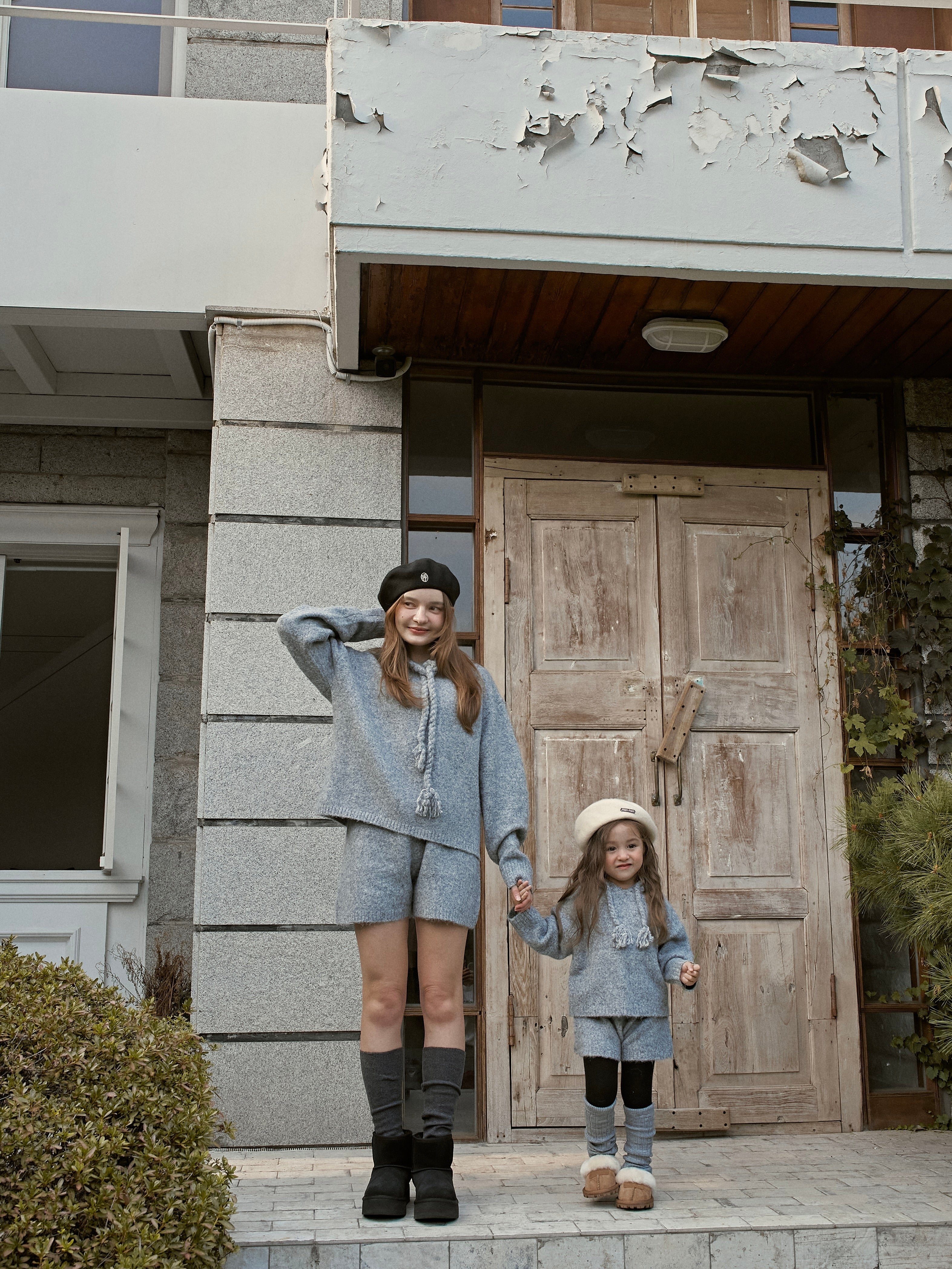 Knit hoodie set (kids and adult)