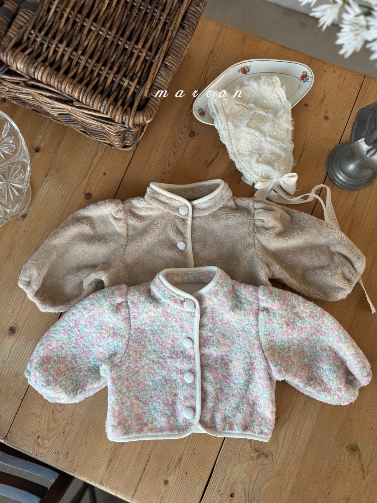 High-neck fleece jacket