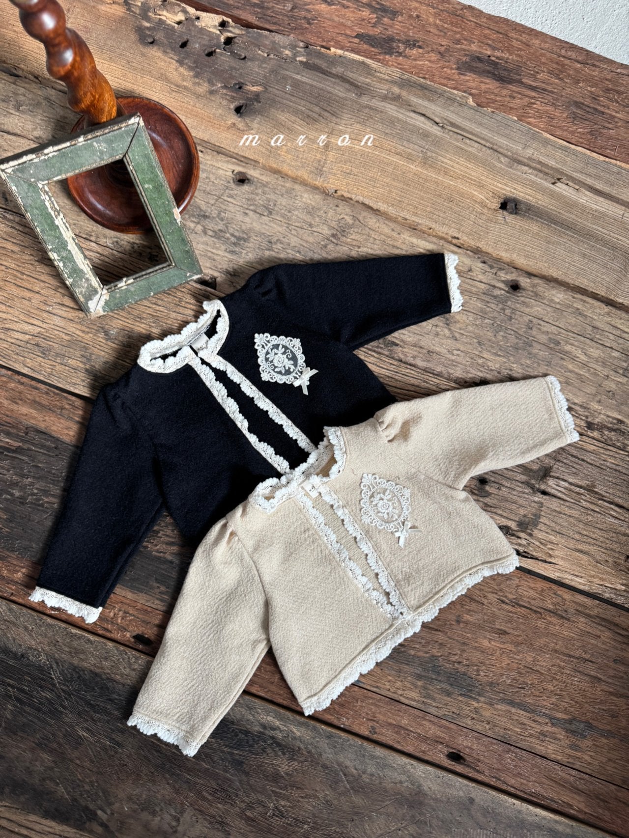 Lace-trim cardigan