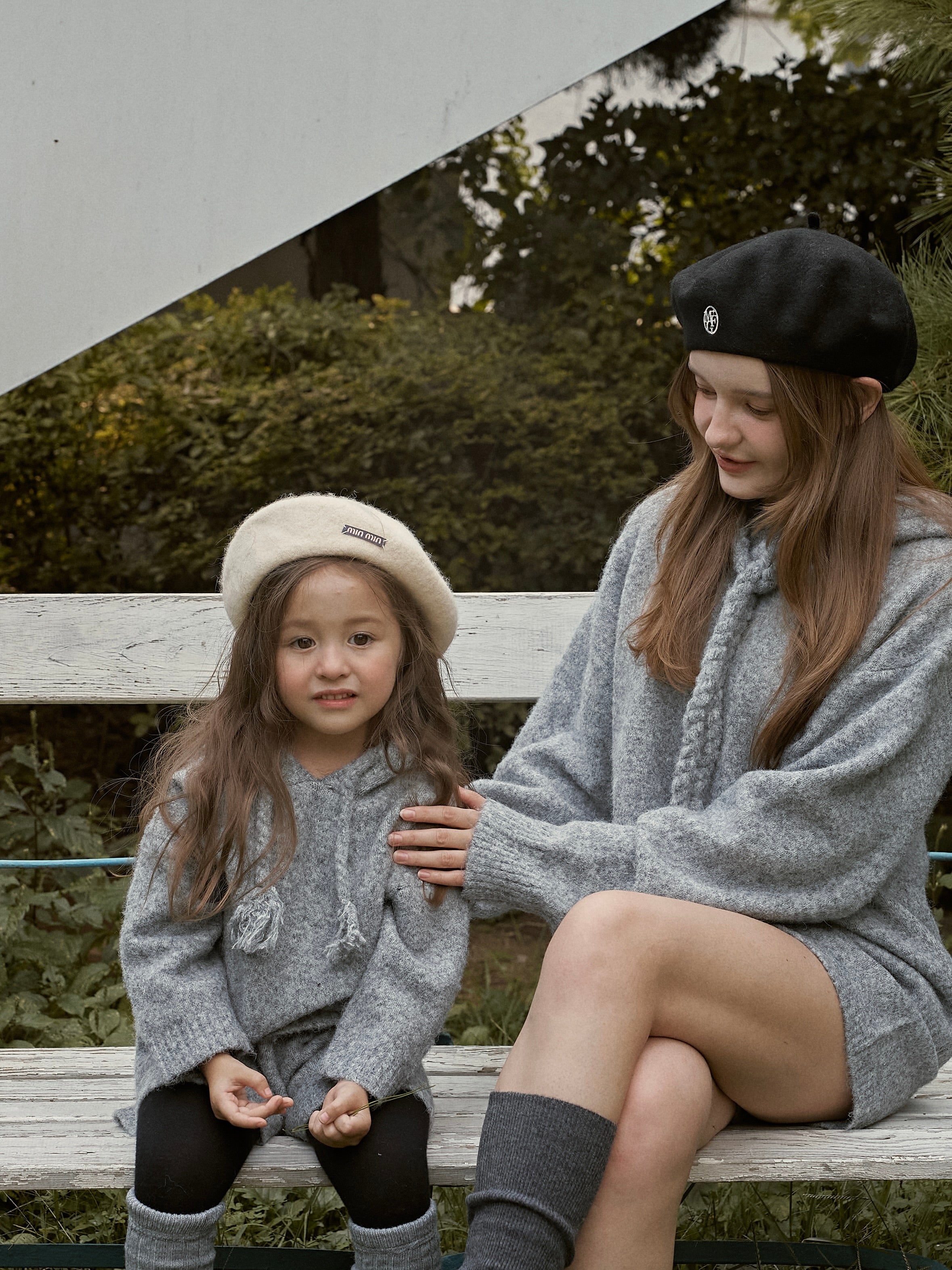 Knit hoodie set (kids and adult)