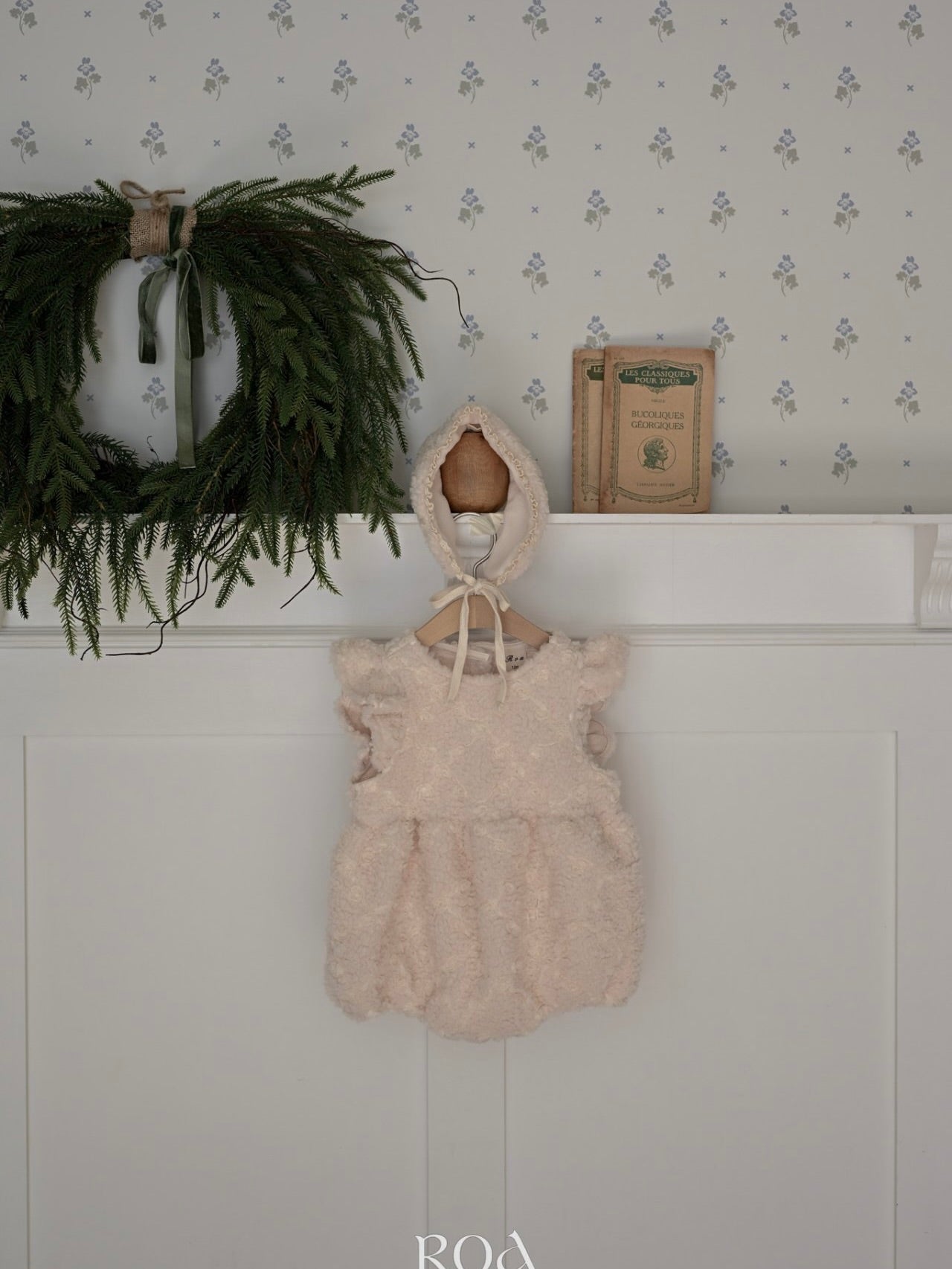 Boa wing rompers and earmuff