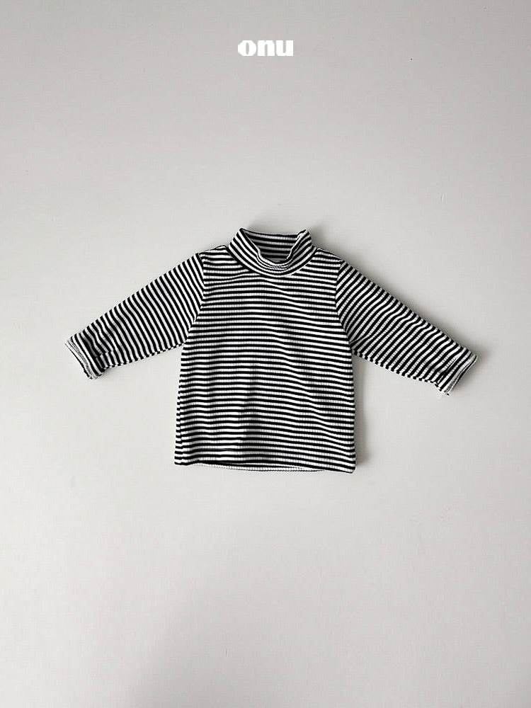 Stripe half neck T