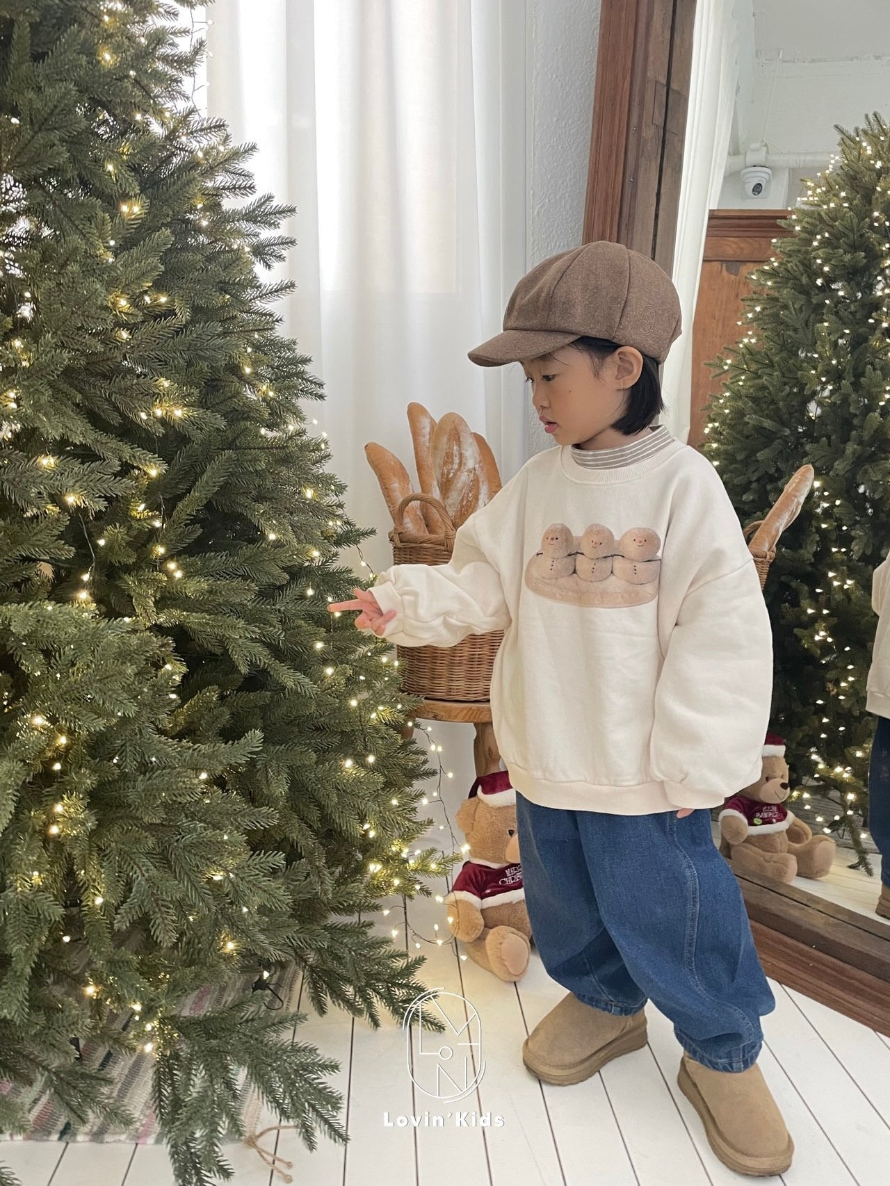 Boy's fit fleece denim pants