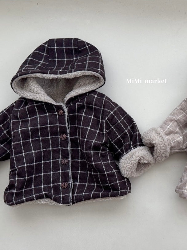 Check teddy jacket