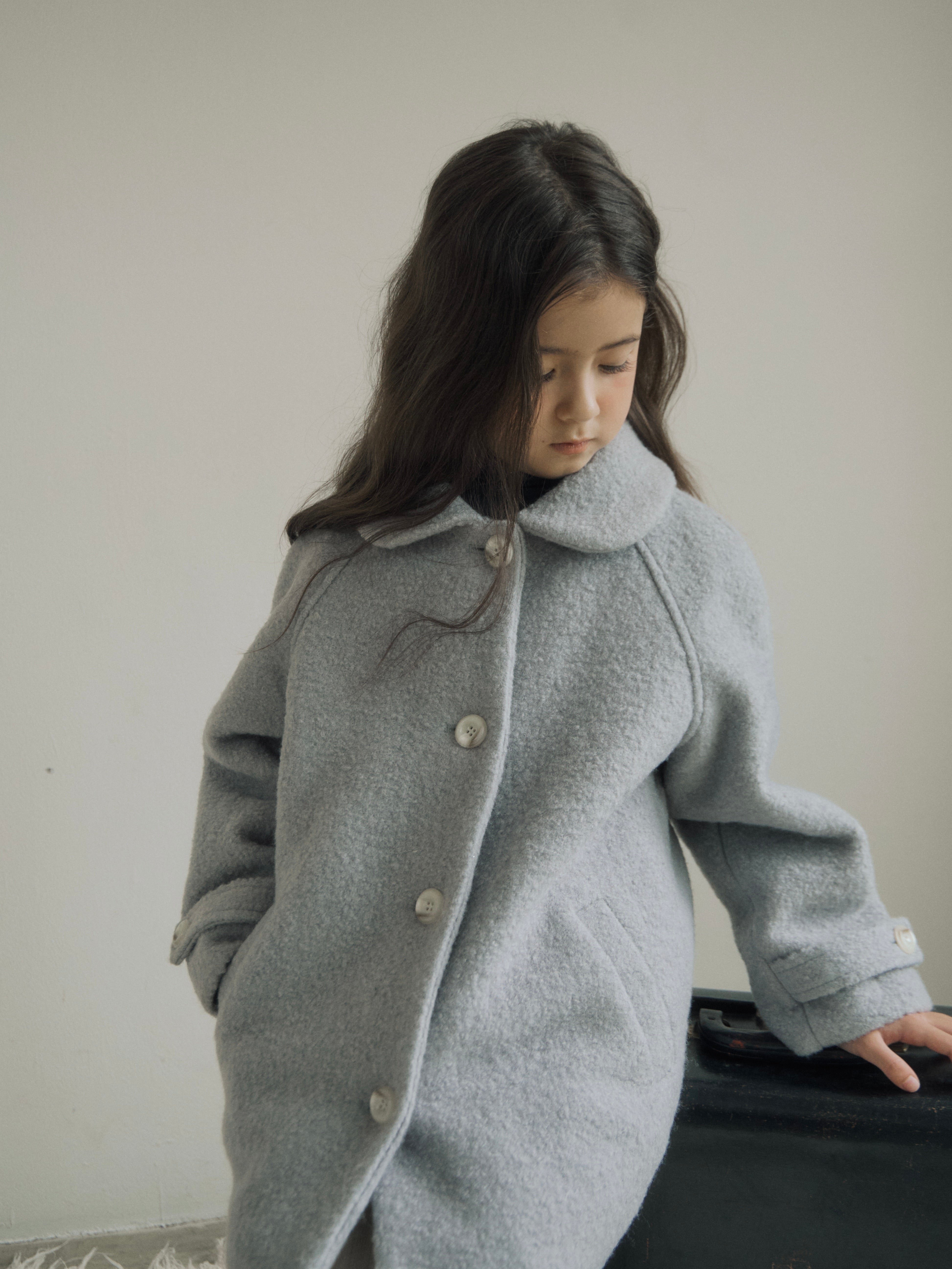 Noa wool coat (haze blue)