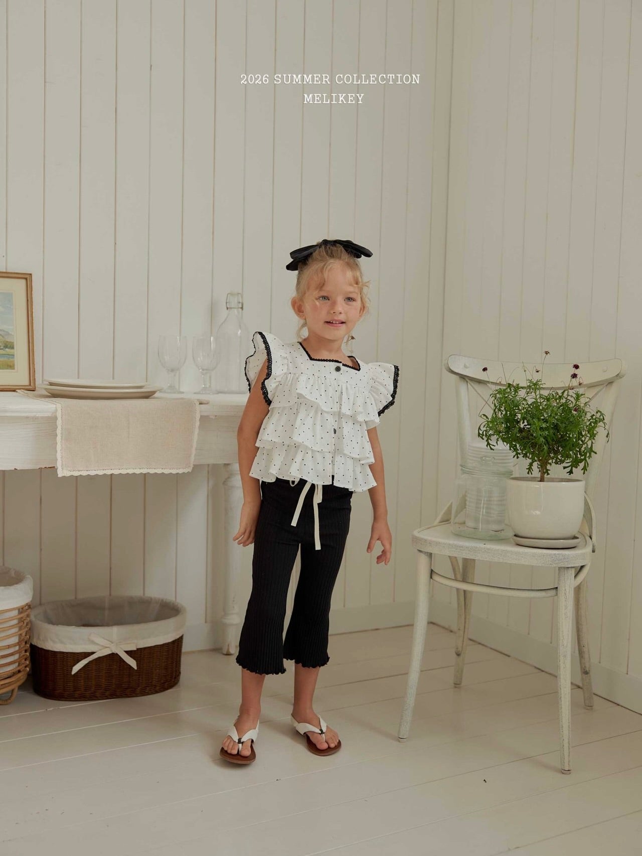 Dot tiered sleeveless top