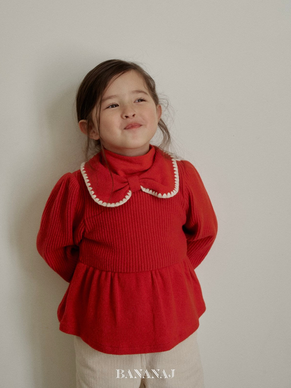 Ribbon waffle collar T