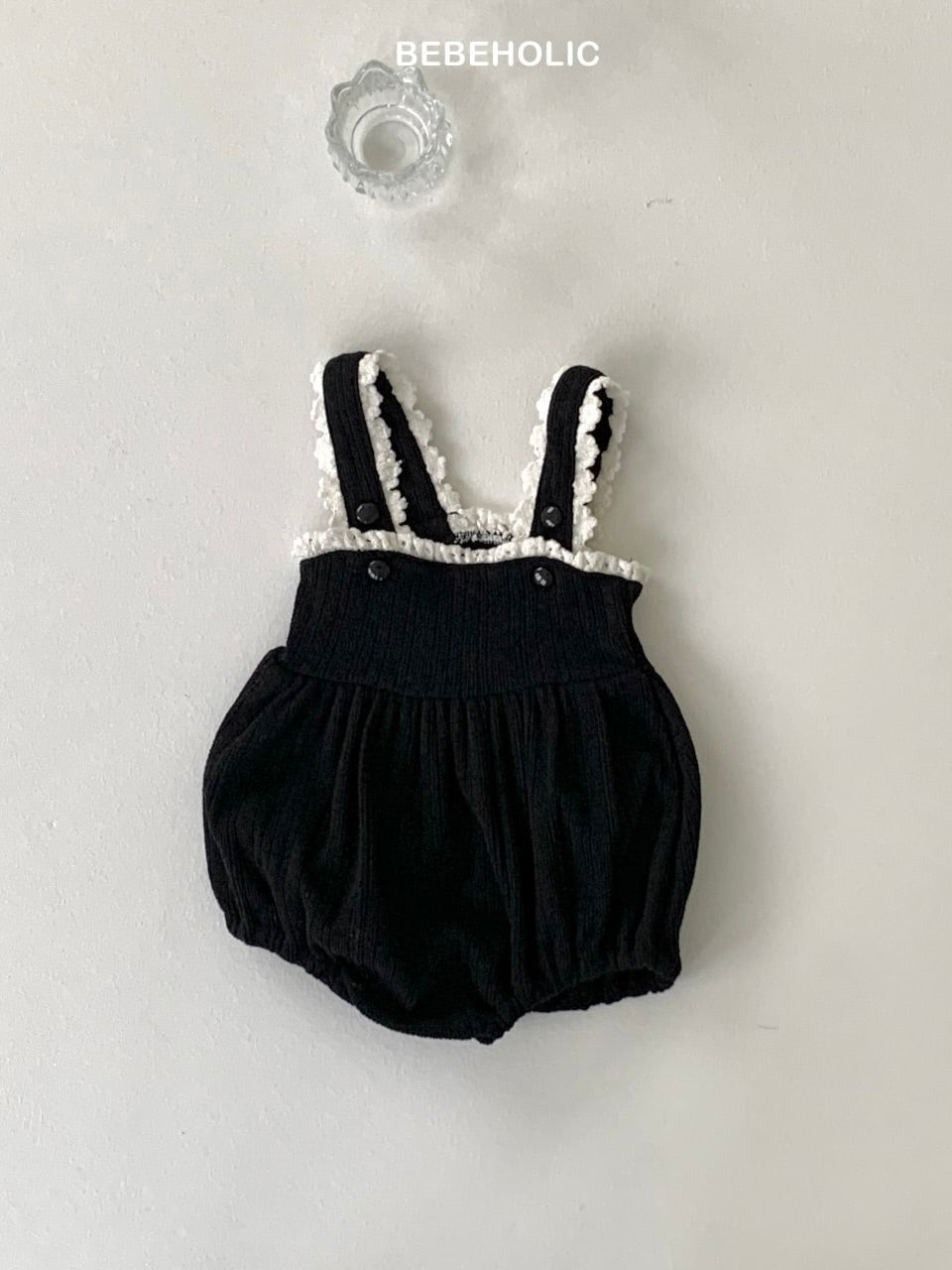 Lumi lace suspender rompers