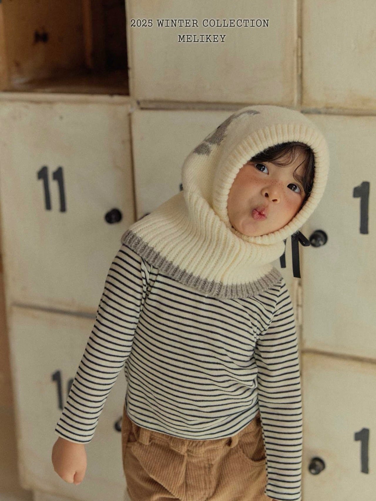 Bunny balaclava (with ribbon brooch)