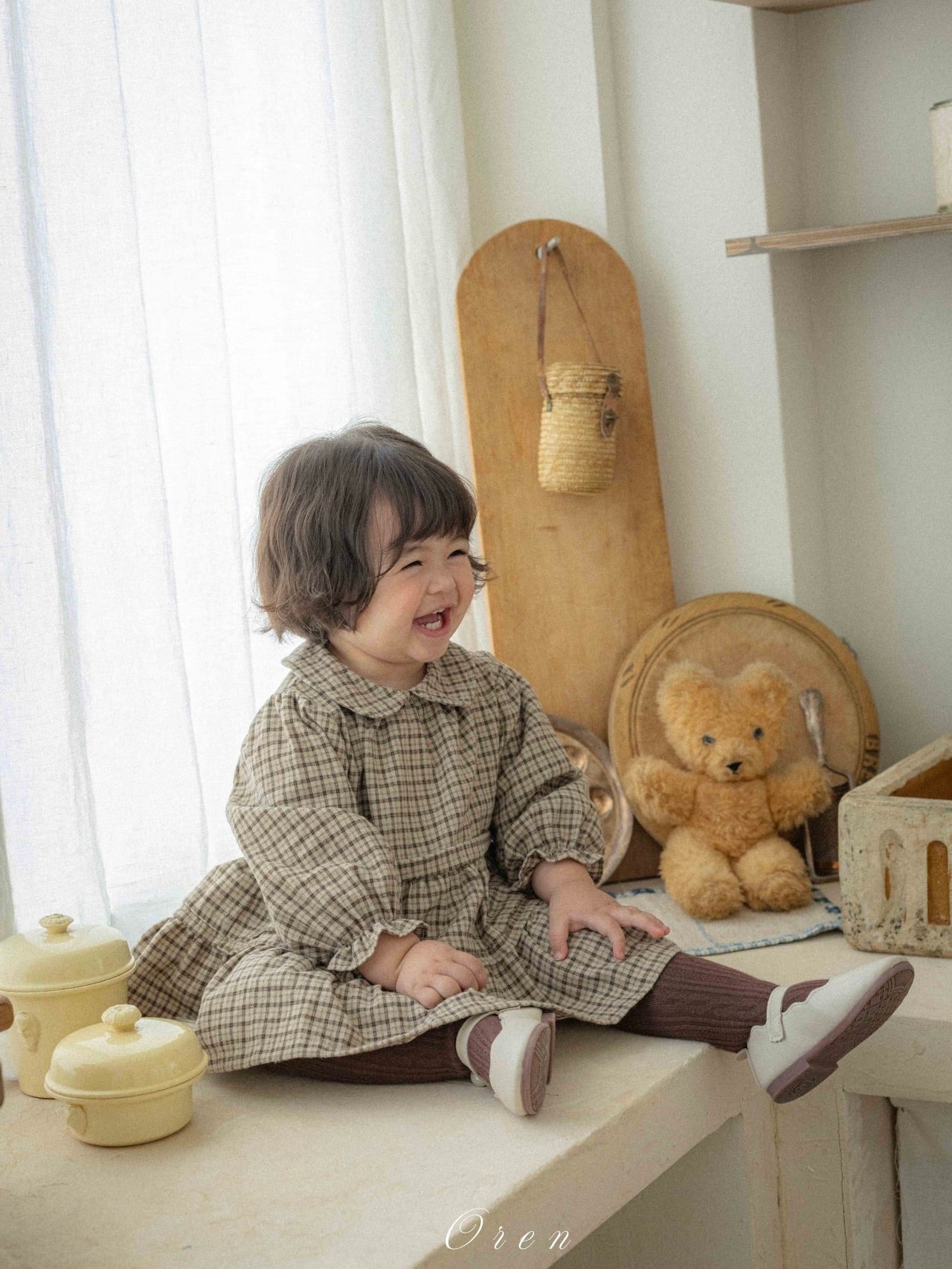 Brioche check rompers (unisex)